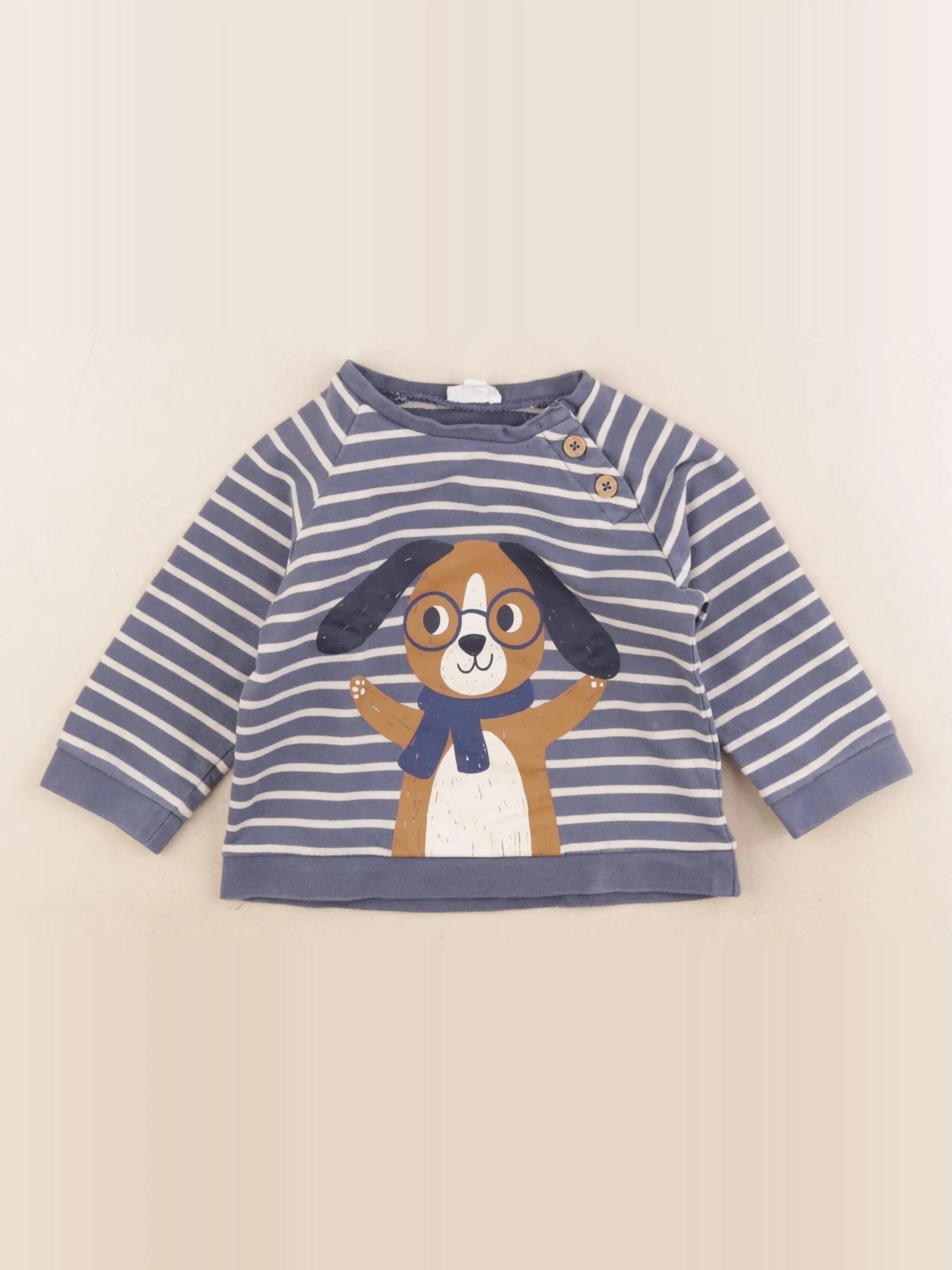 Vertbaudet - sweat bleu - 24 mois