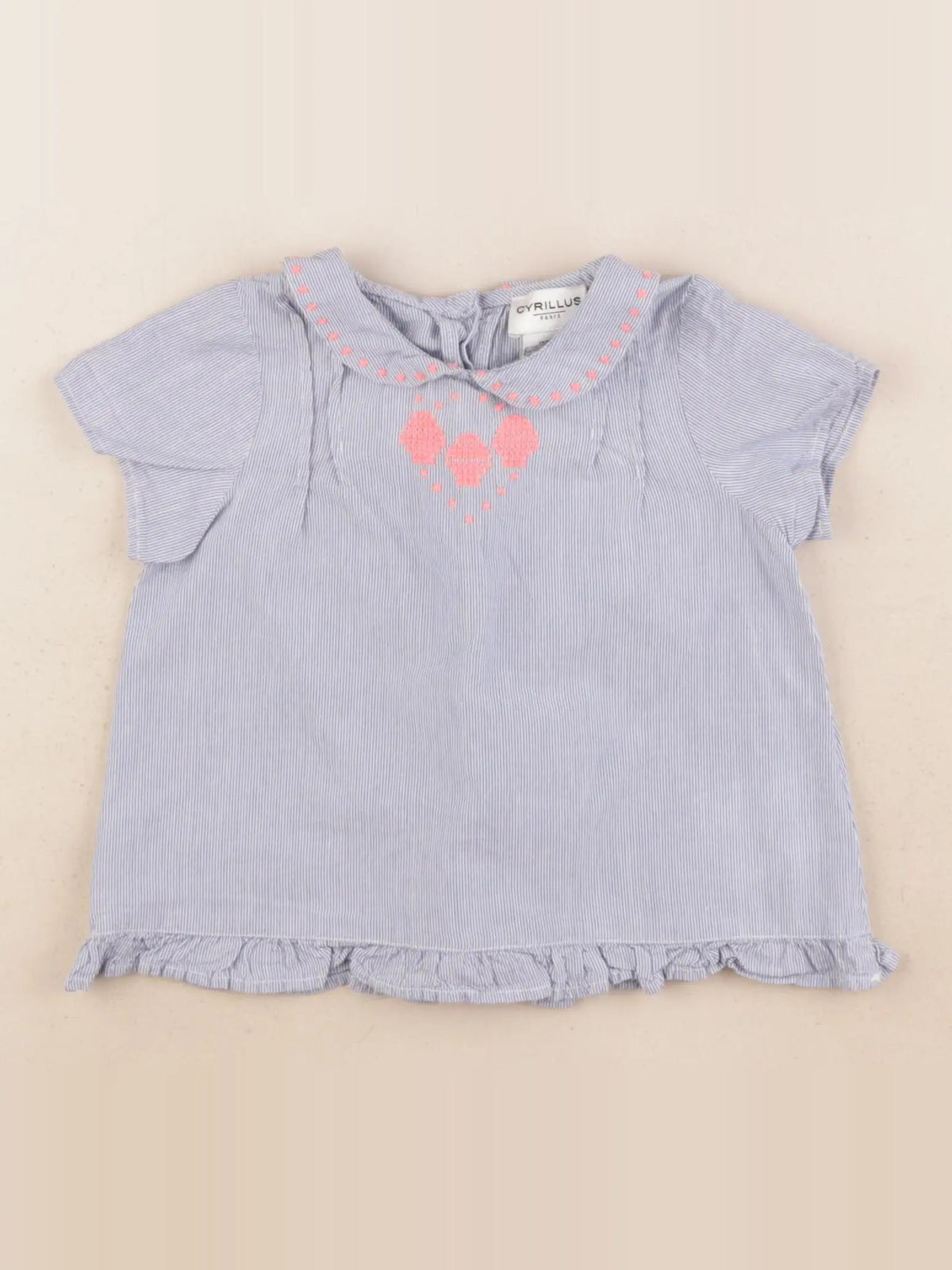 Cyrillus - blouse bleu - 18 mois