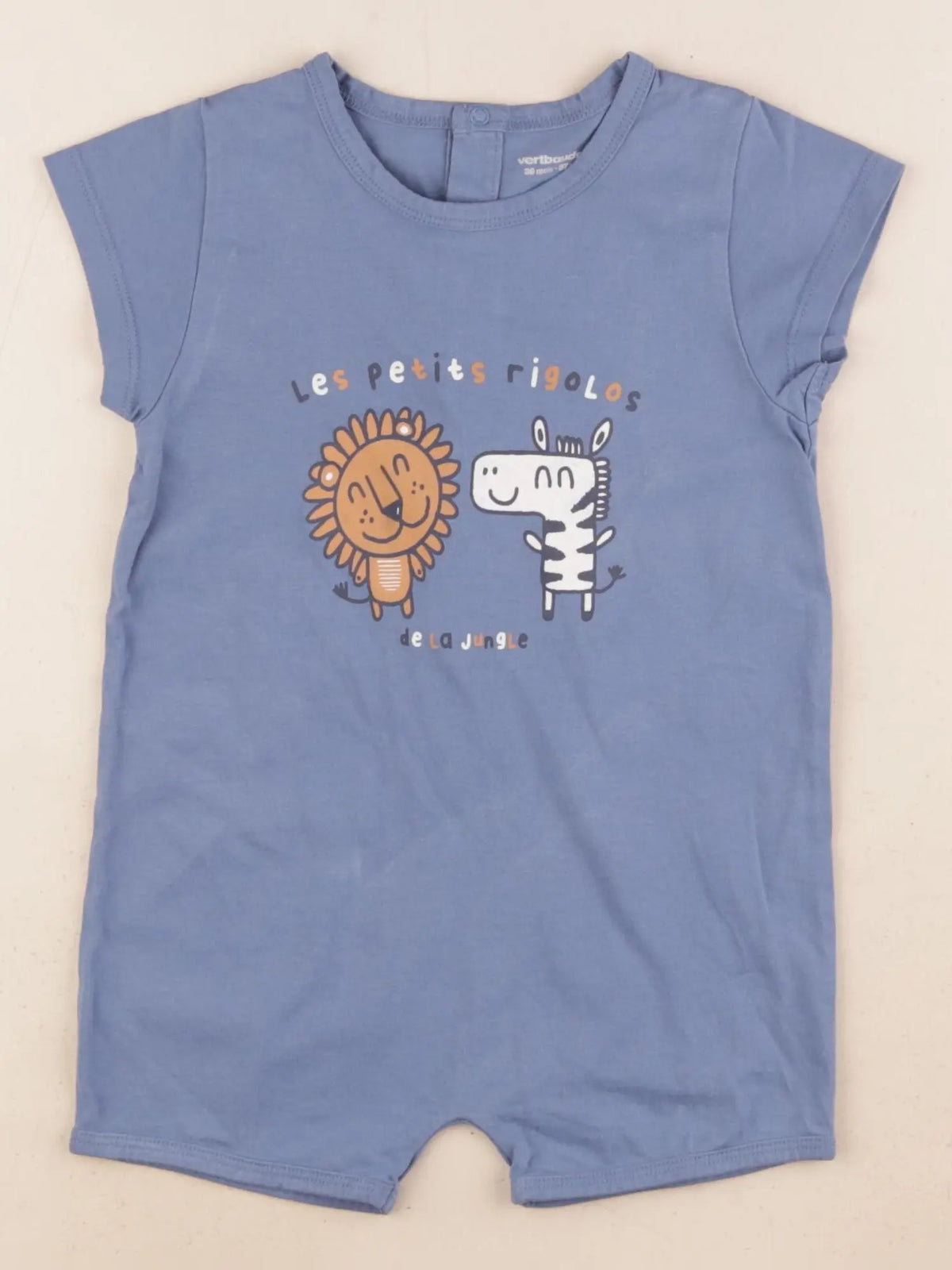 Vertbaudet - pyjama coton bleu - 36 mois