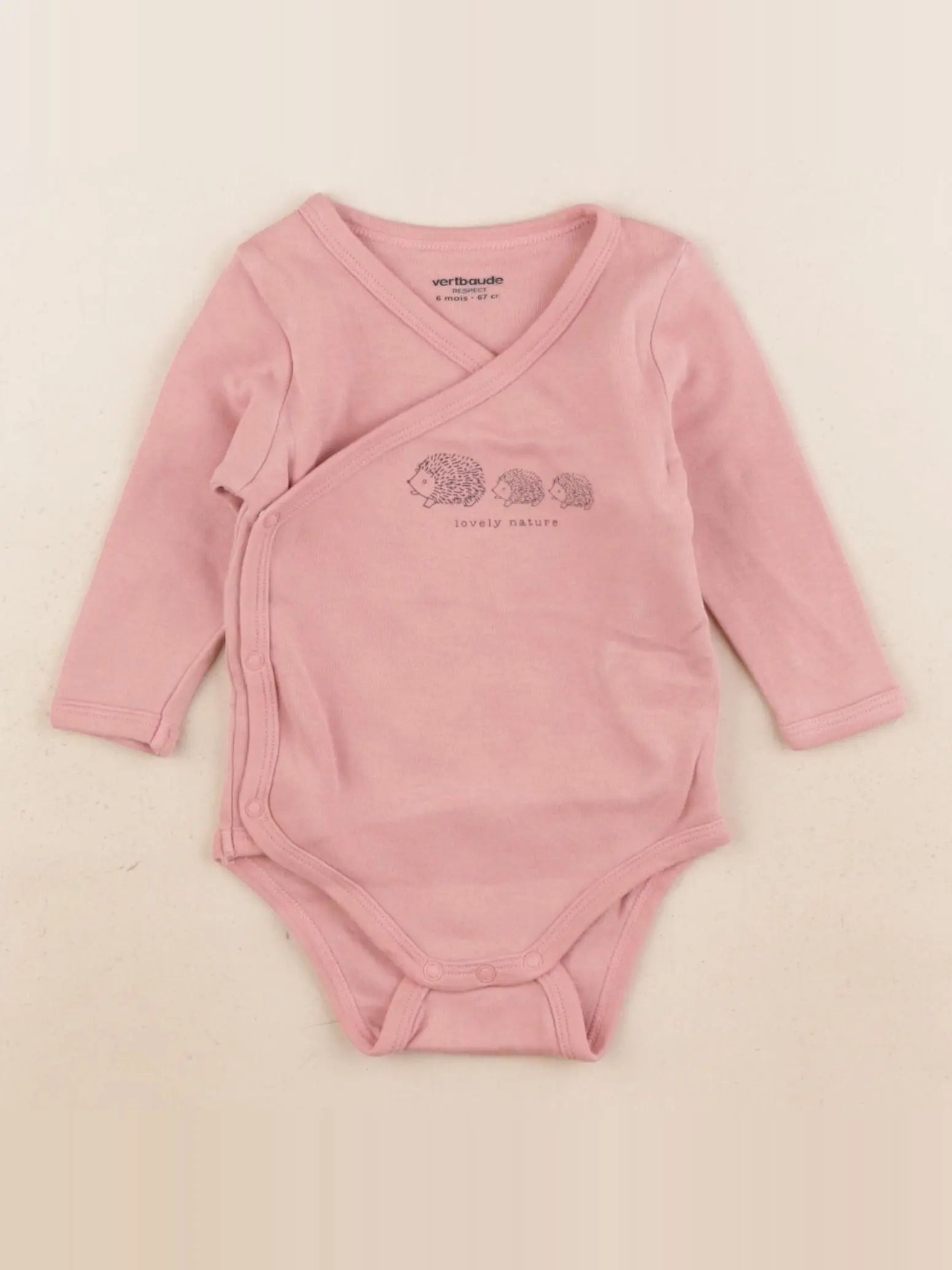 Vertbaudet - body rose - 6 mois
