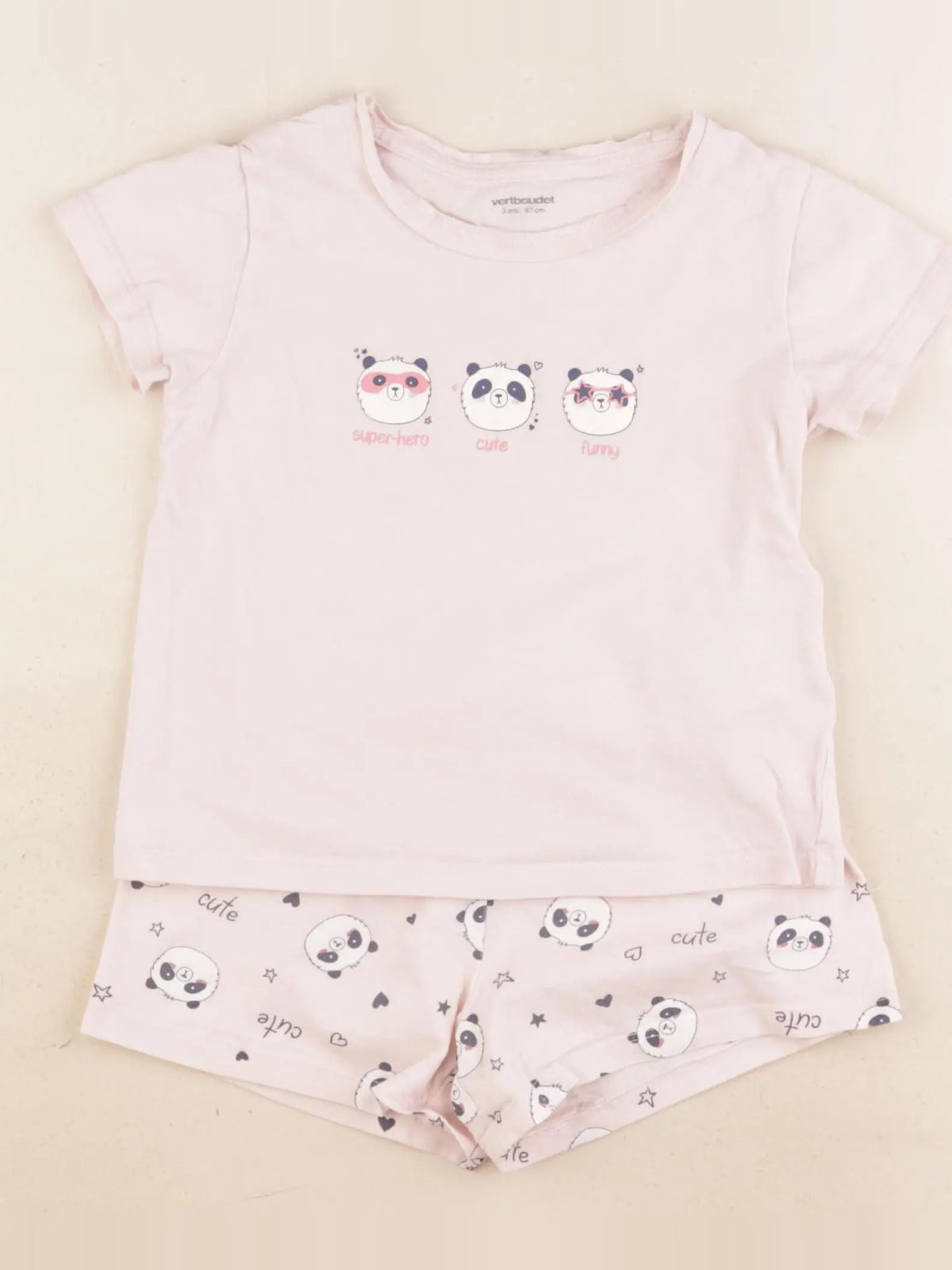 Vertbaudet - pyjama coton rose - 3 ans