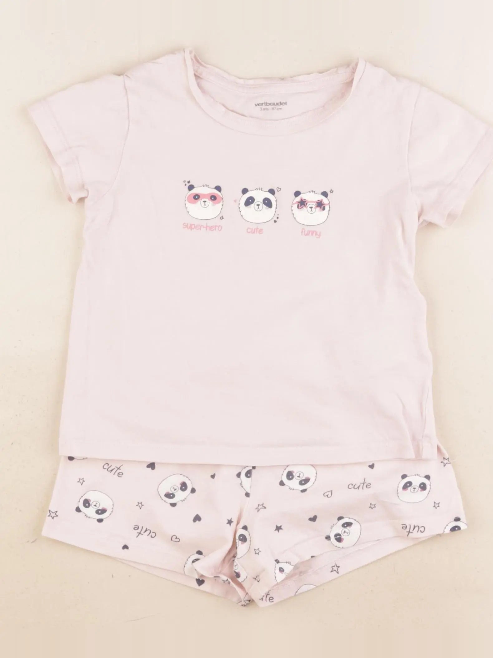 Vertbaudet - pyjama coton rose - 3 ans
