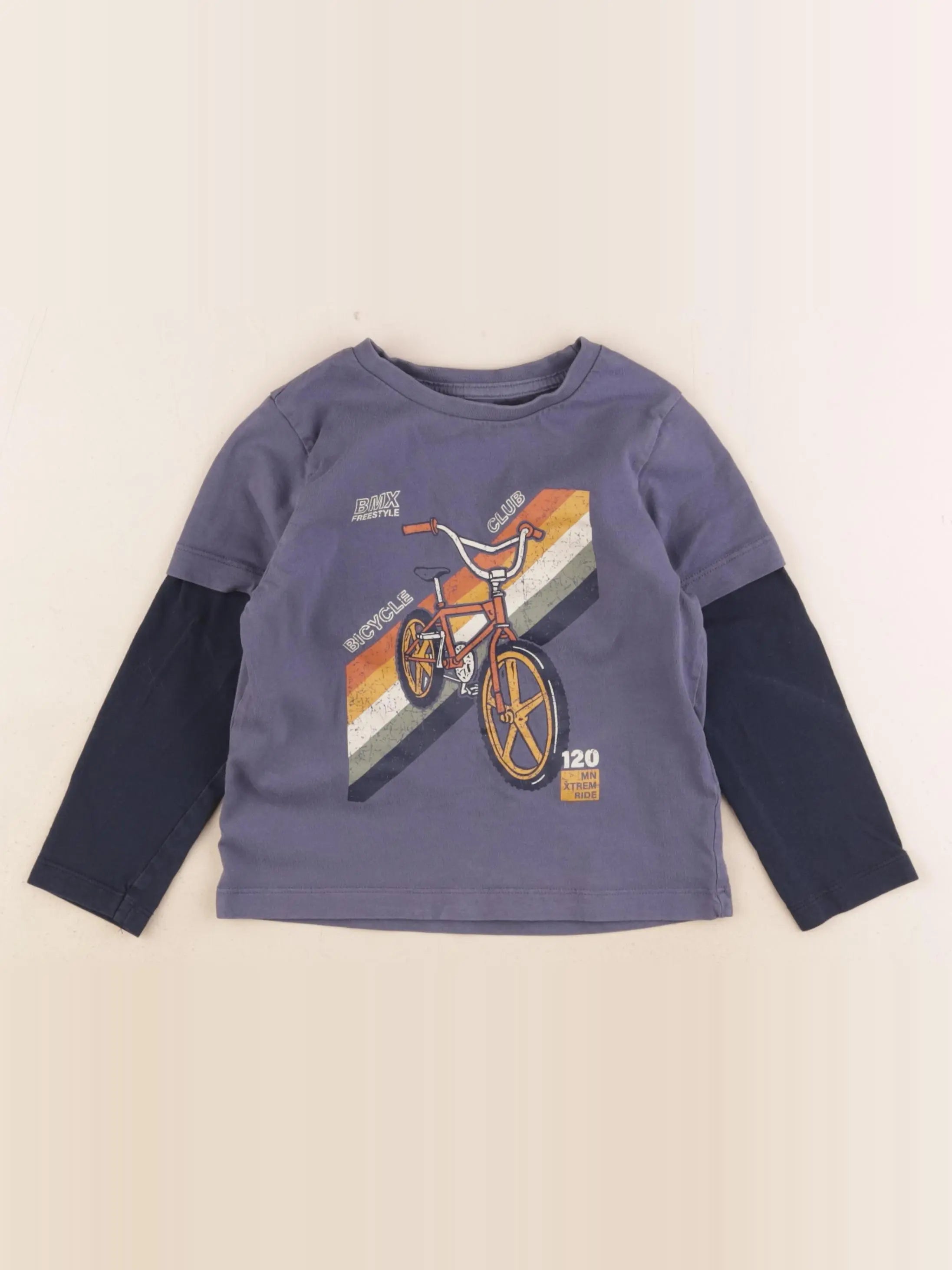Vertbaudet - tee-shirt bleu - 4 ans