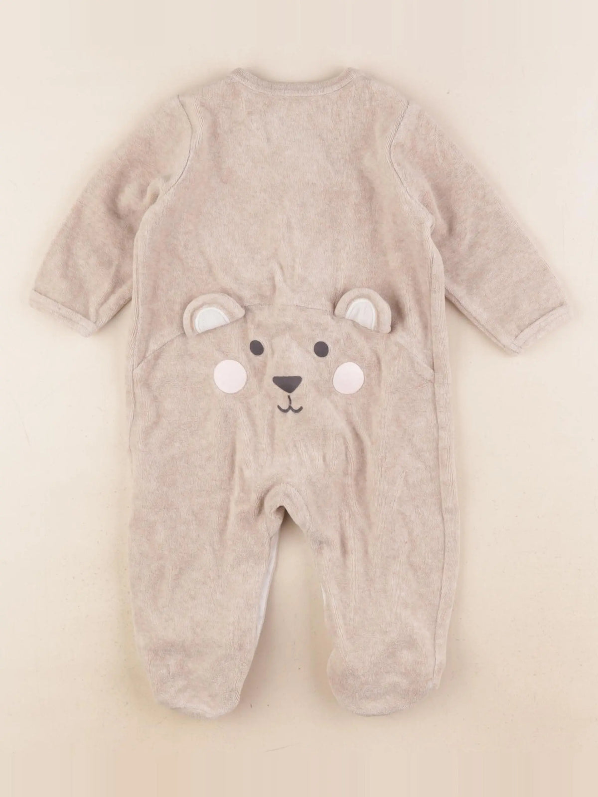 Vertbaudet - pyjama velours marron - 6 mois