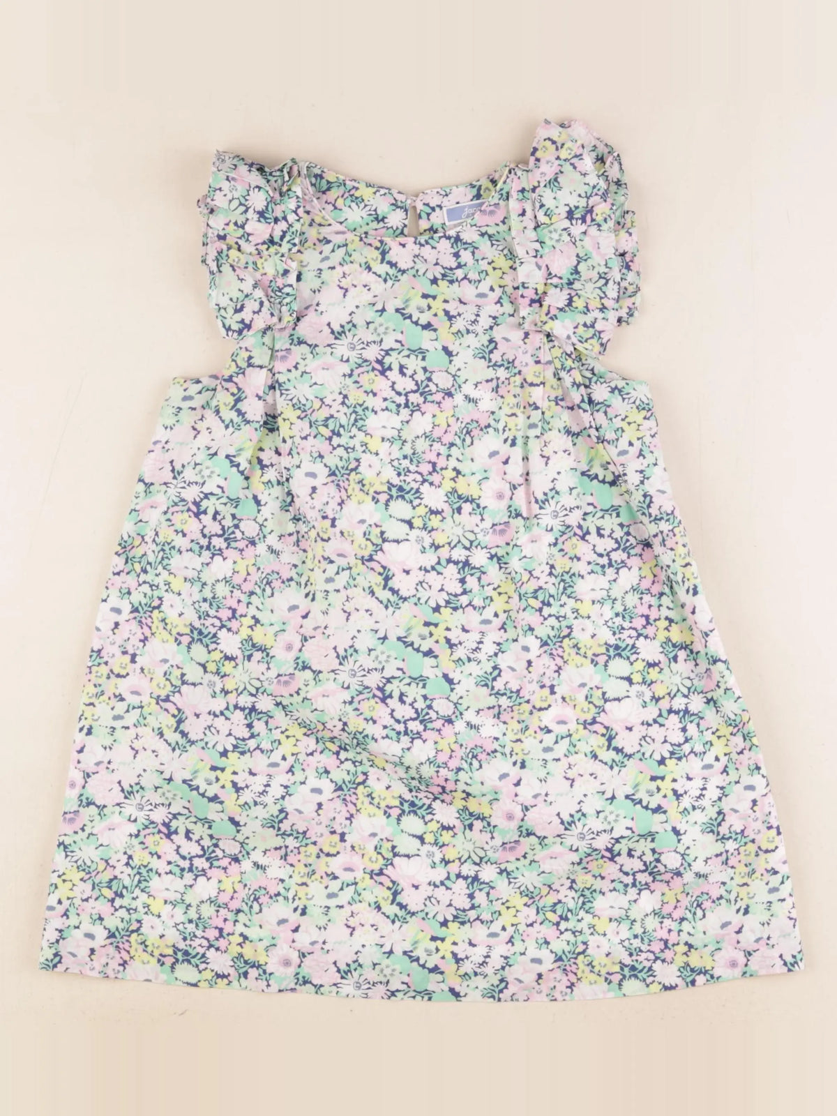 Jacadi - robe liberty rose, vert - 4 ans