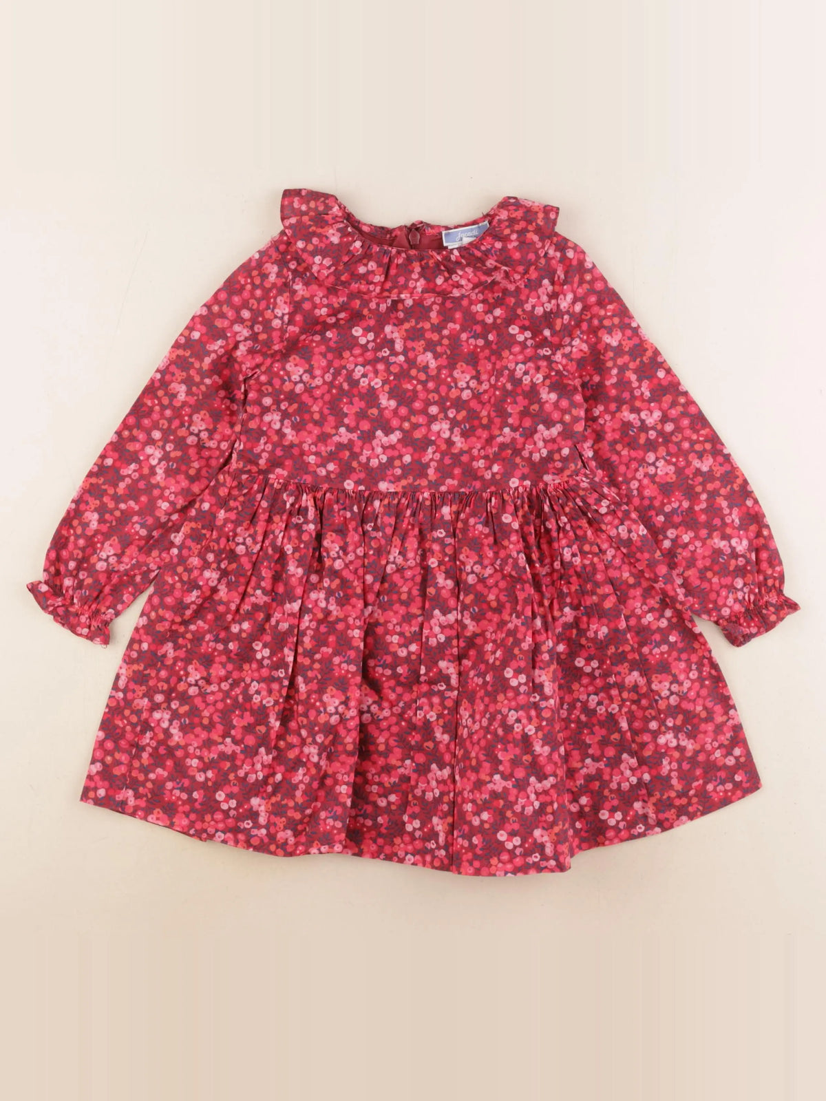 Jacadi - robe liberty rouge, rose - 4 ans
