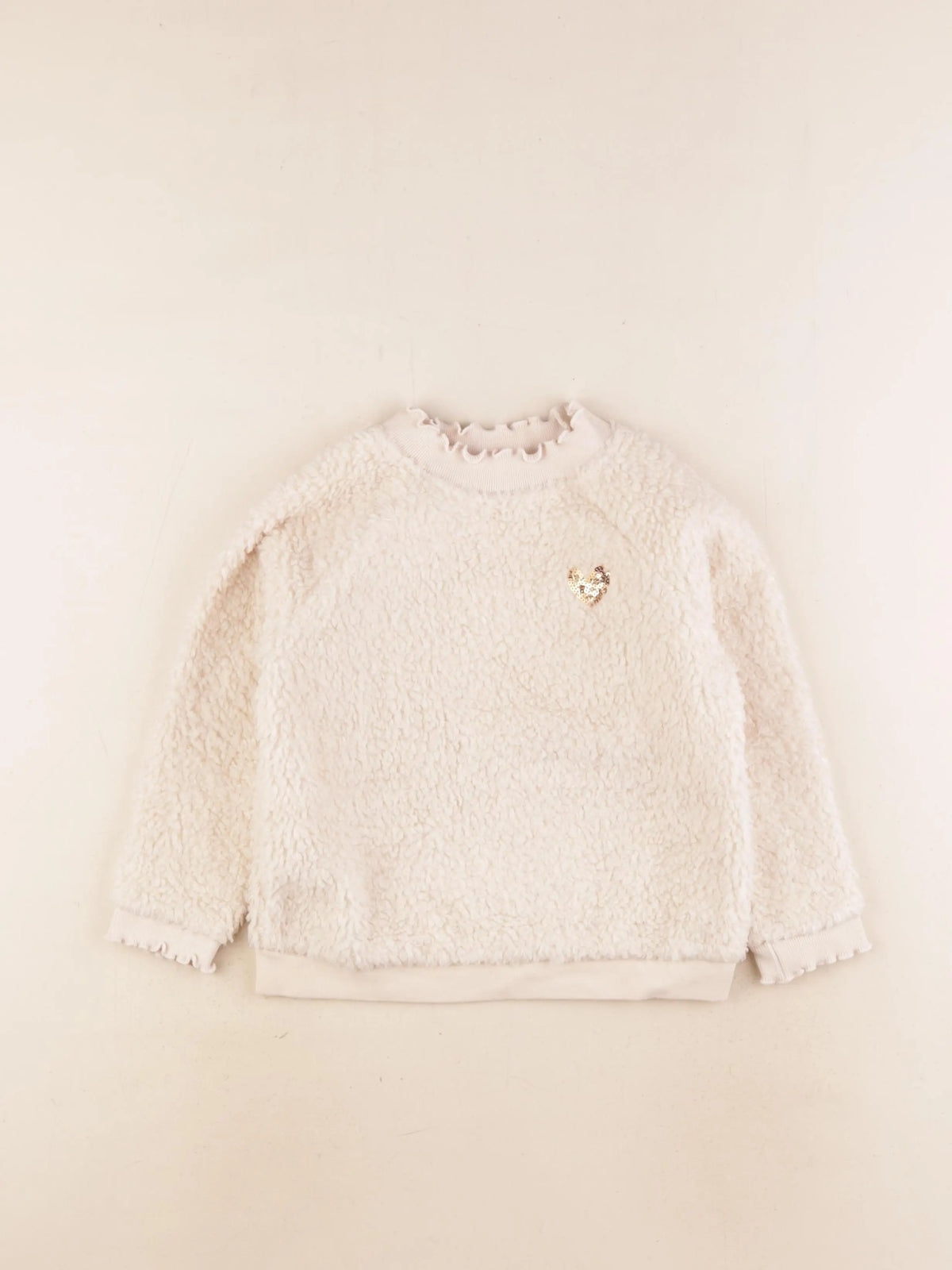 Vertbaudet - pull beige, or - 4 ans