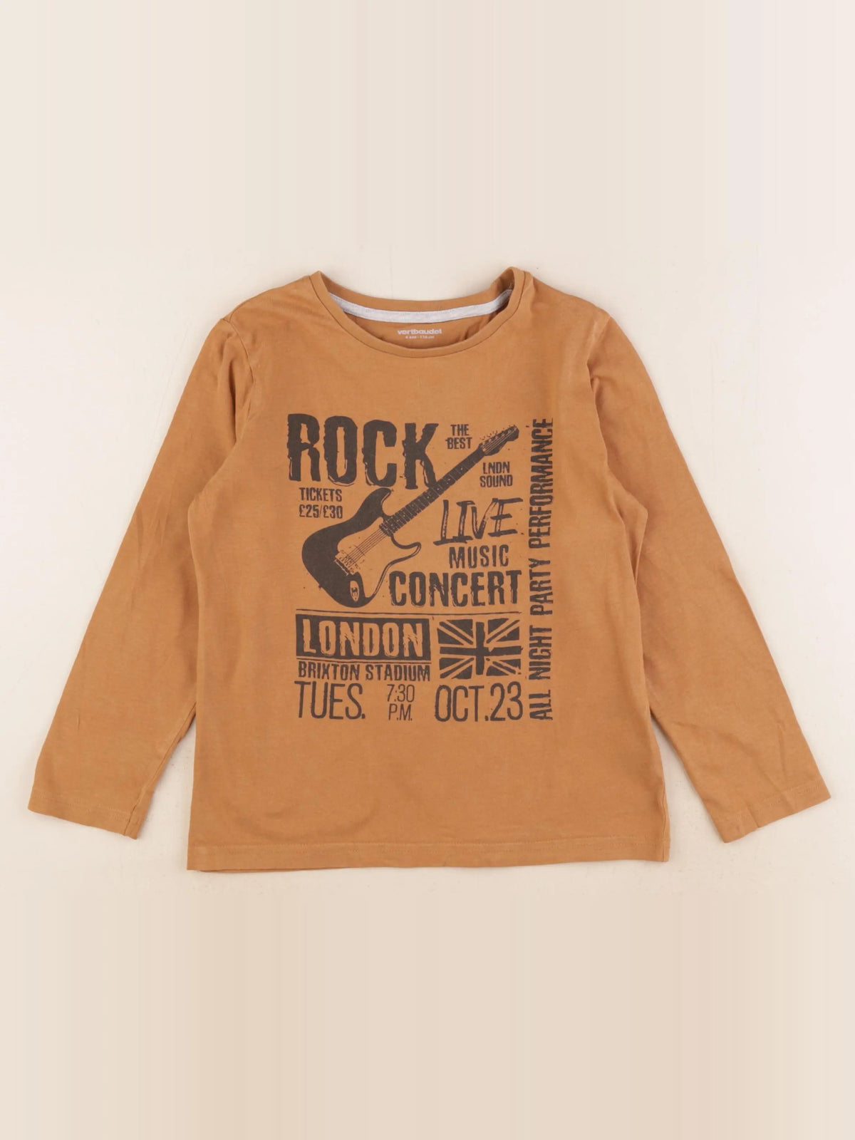 Vertbaudet - tee-shirt marron - 6 ans
