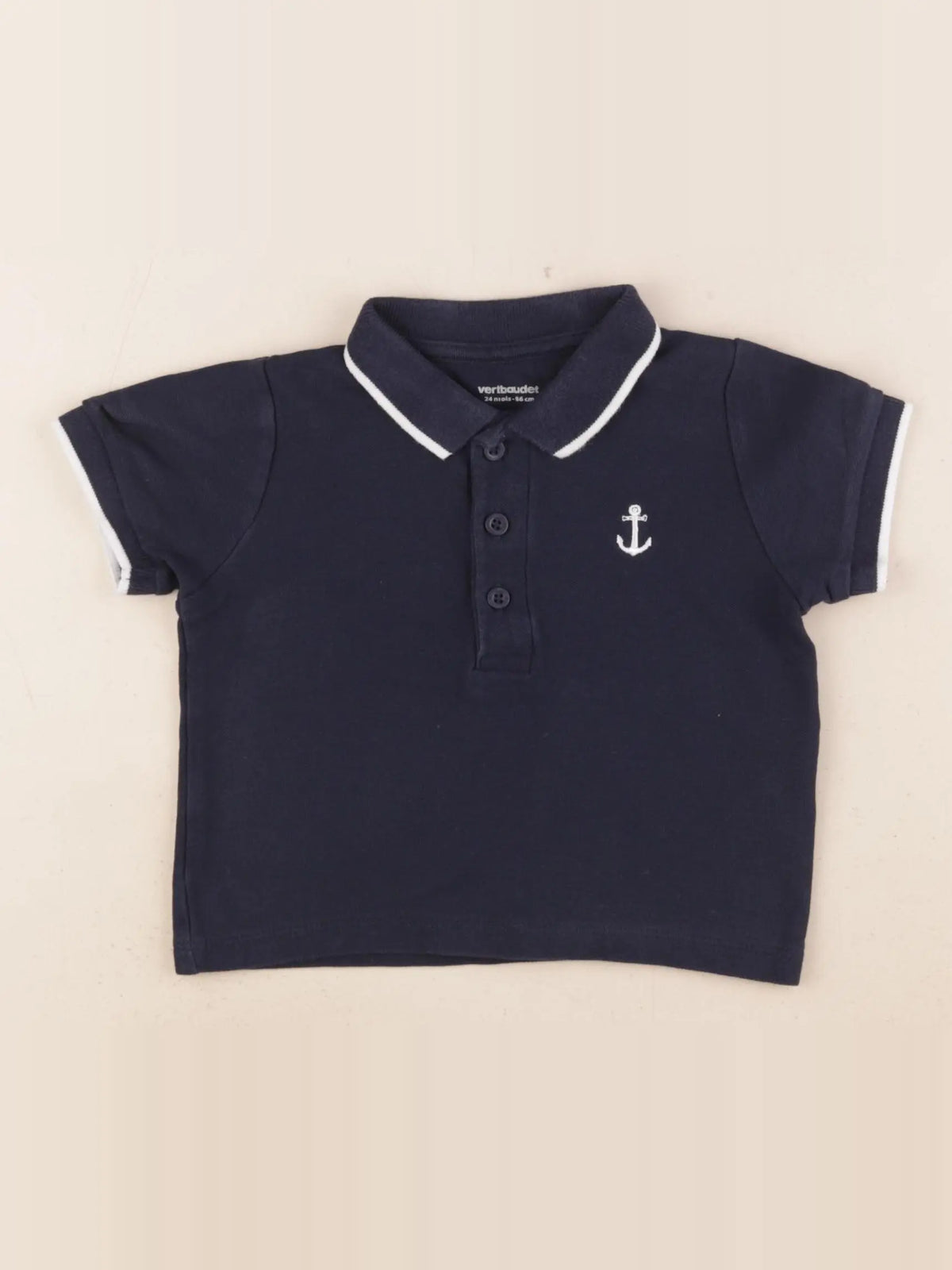 Vertbaudet - polo bleu - 24 mois