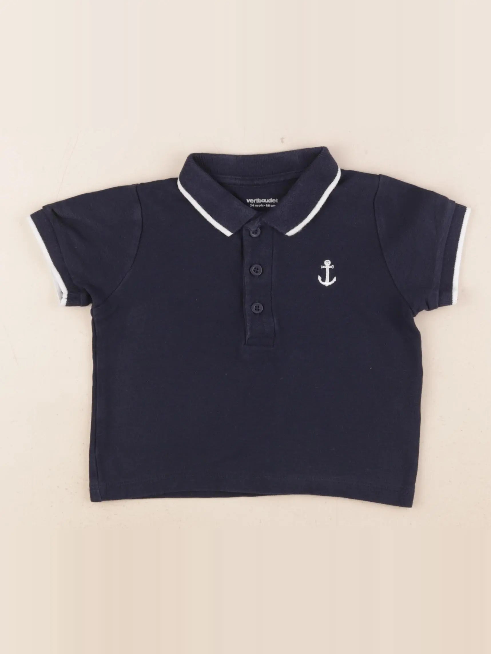 Vertbaudet - polo bleu - 24 mois
