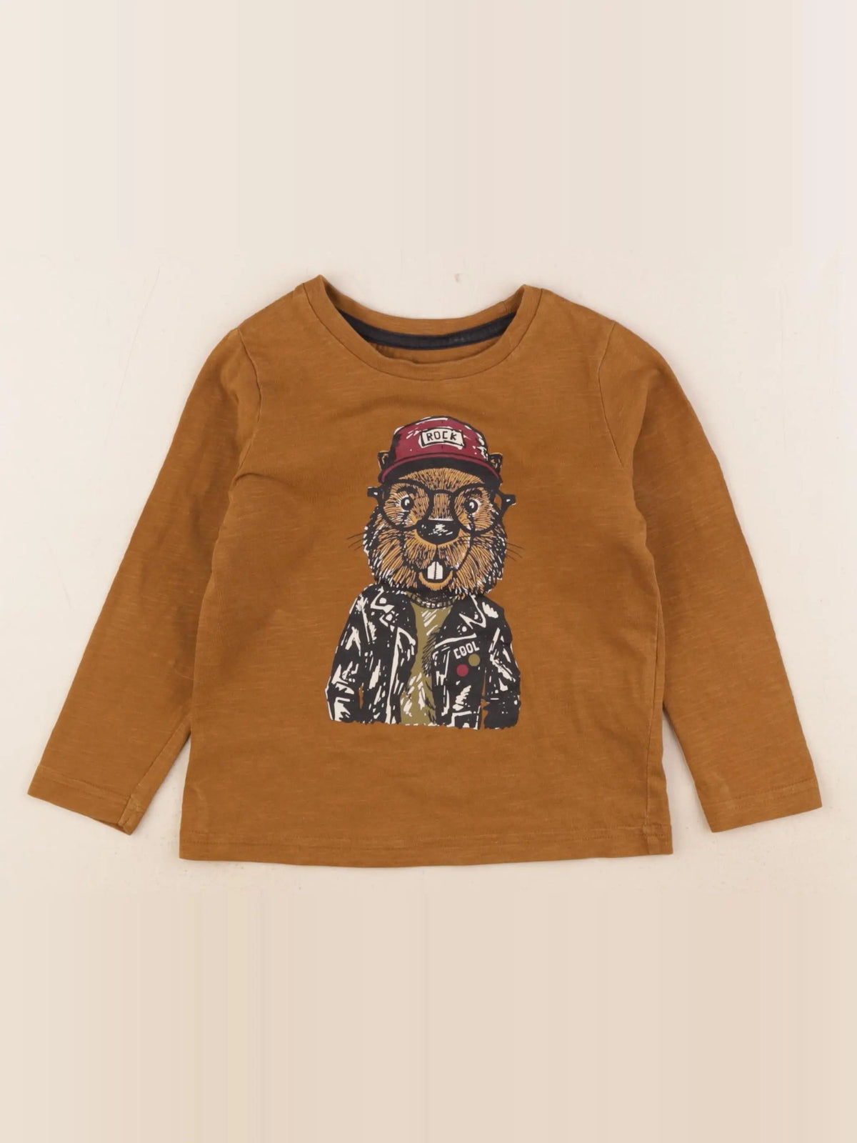 Vertbaudet - tee-shirt marron - 3 ans