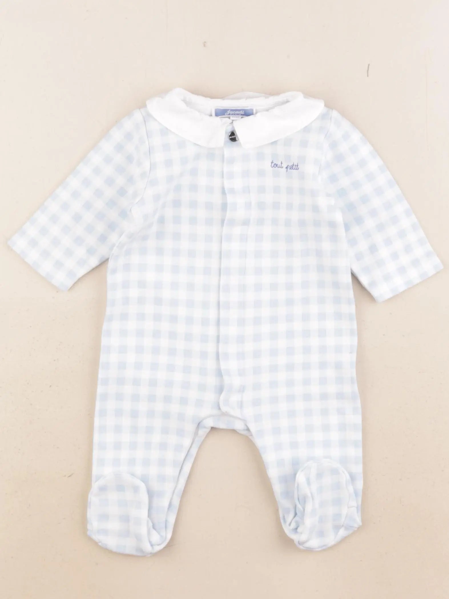 Jacadi - pyjama coton blanc, bleu - 3 mois