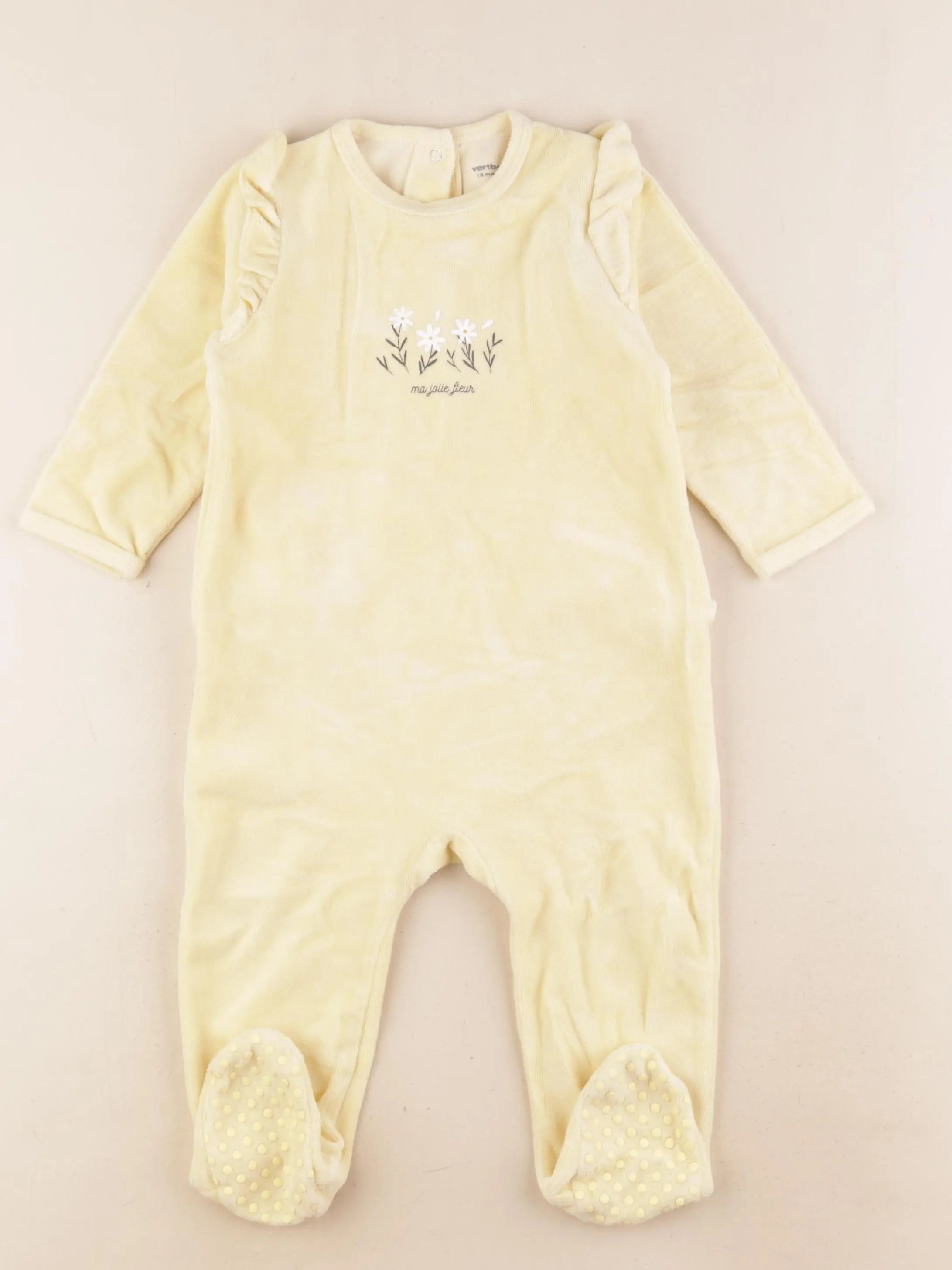 Vertbaudet - pyjama velours jaune - 18 mois