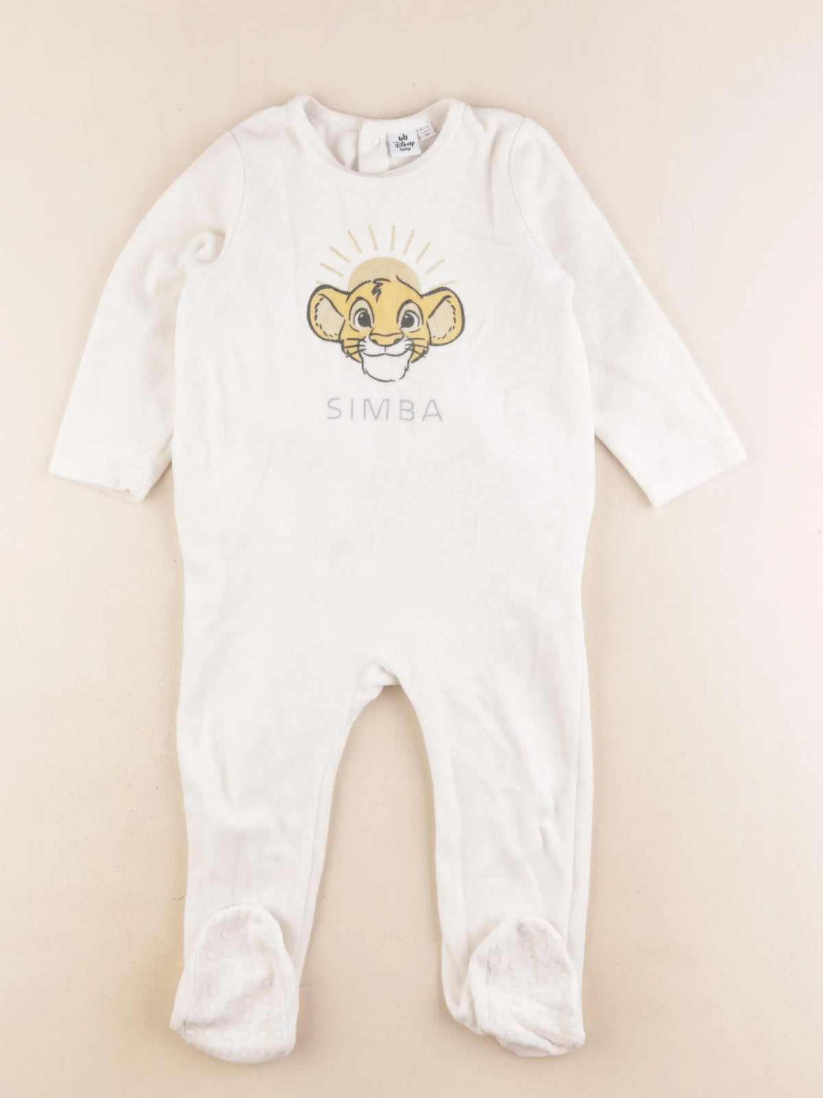 Vertbaudet - pyjama velours blanc - 2 ans