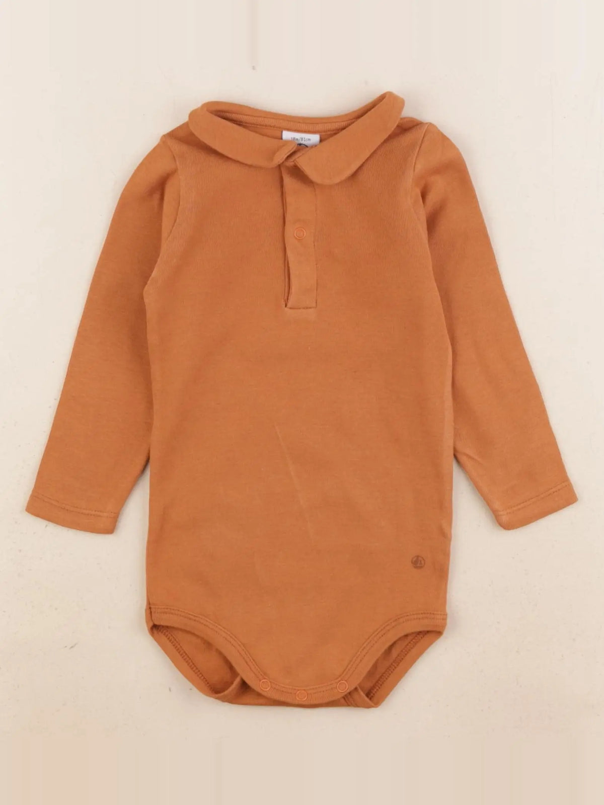 Petit Bateau - body à col marron - 18 mois