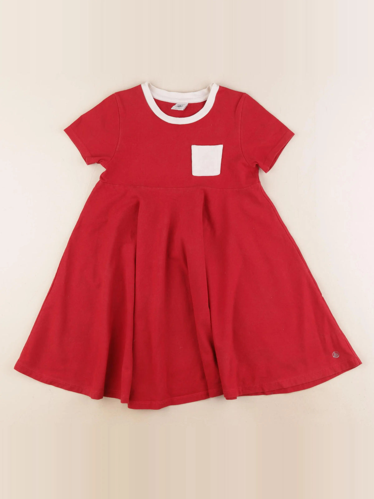 Petit Bateau - robe rouge - 6 ans