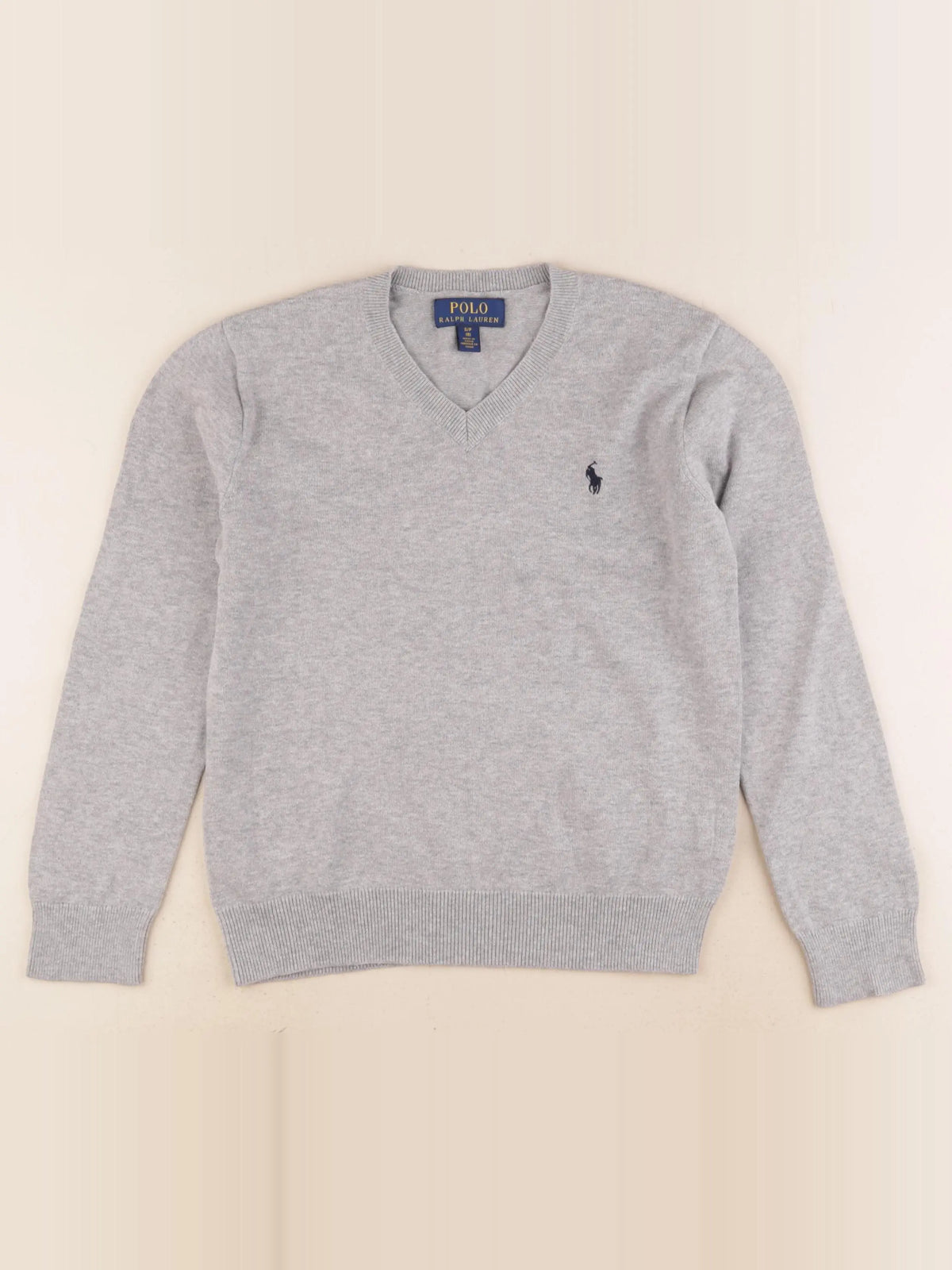 Ralph Lauren - pull gris - 8 ans