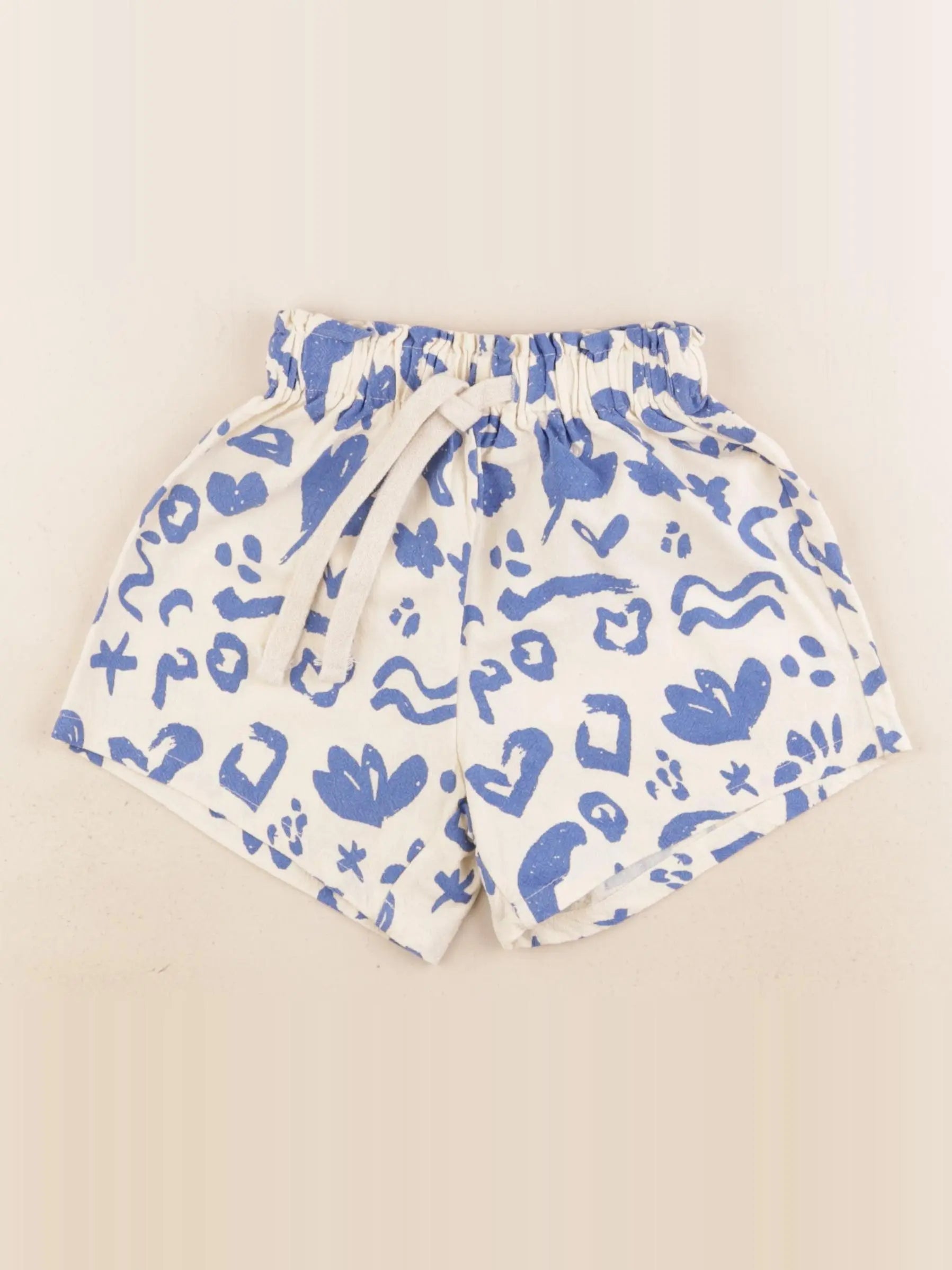 Gamin gamine - short bleu, beige - 3 ans