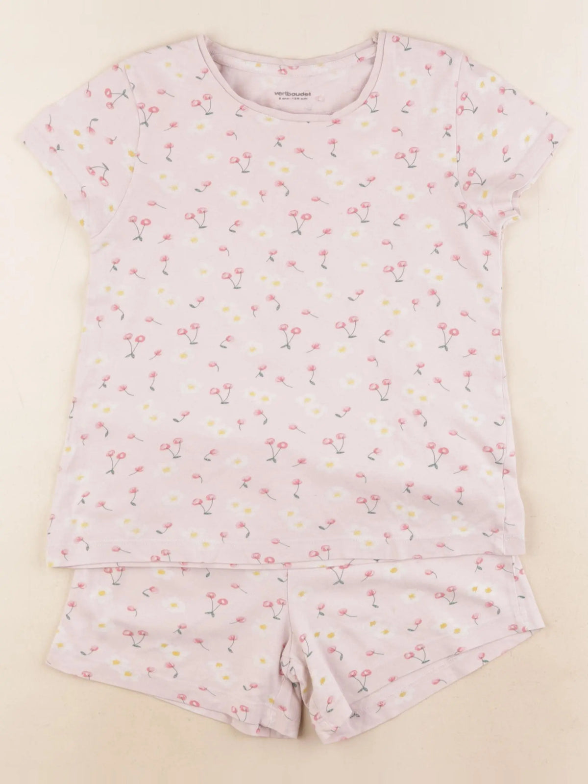 Vertbaudet - pyjama coton rose - 8 ans