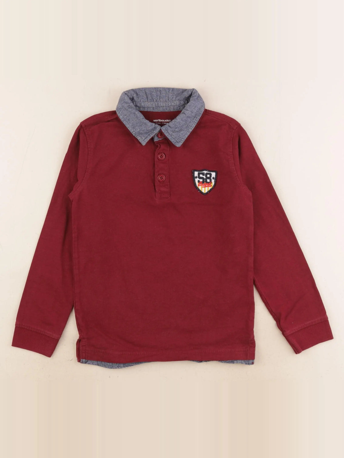 Vertbaudet - polo rouge - 6 ans