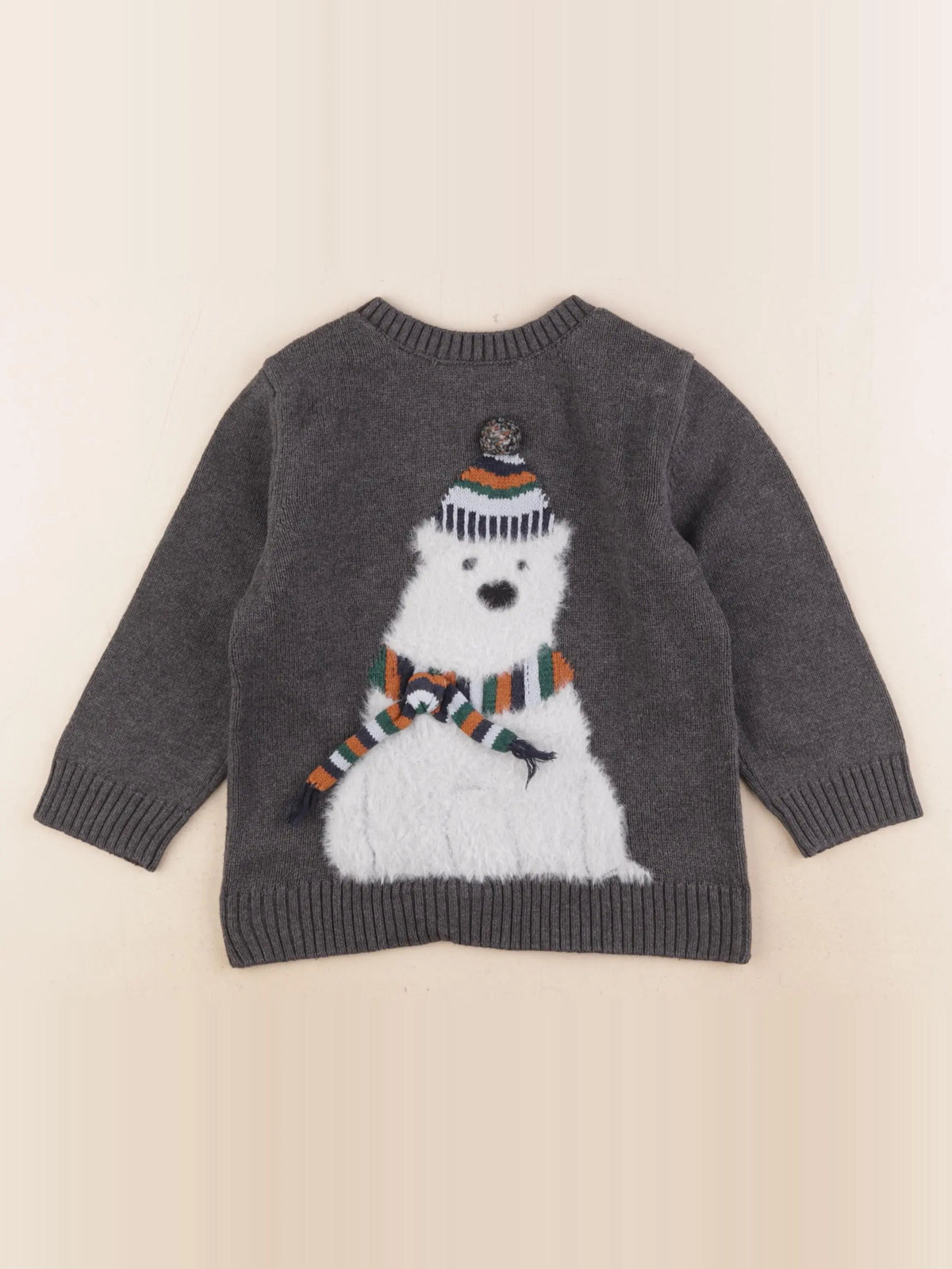 H&M - pull gris - 2/4 ans