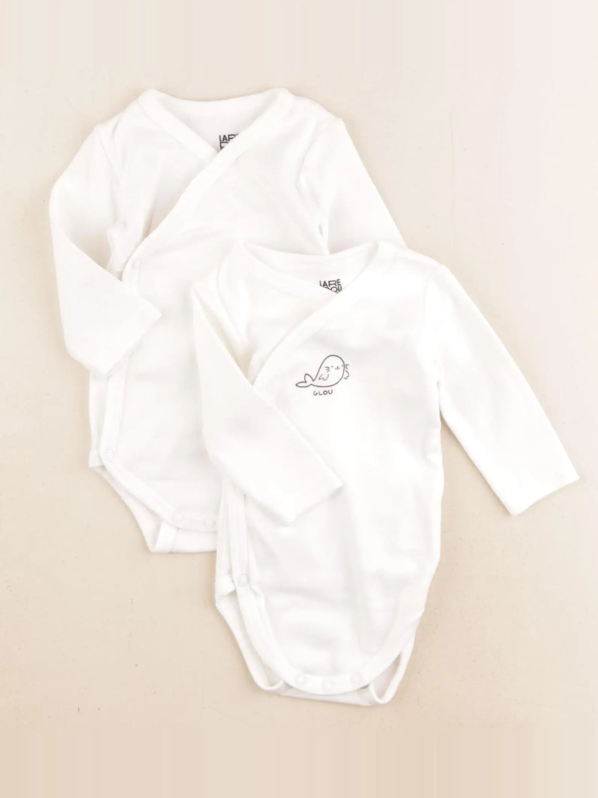 La Redoute - lot de 2 bodies en coton blanc - 1 mois