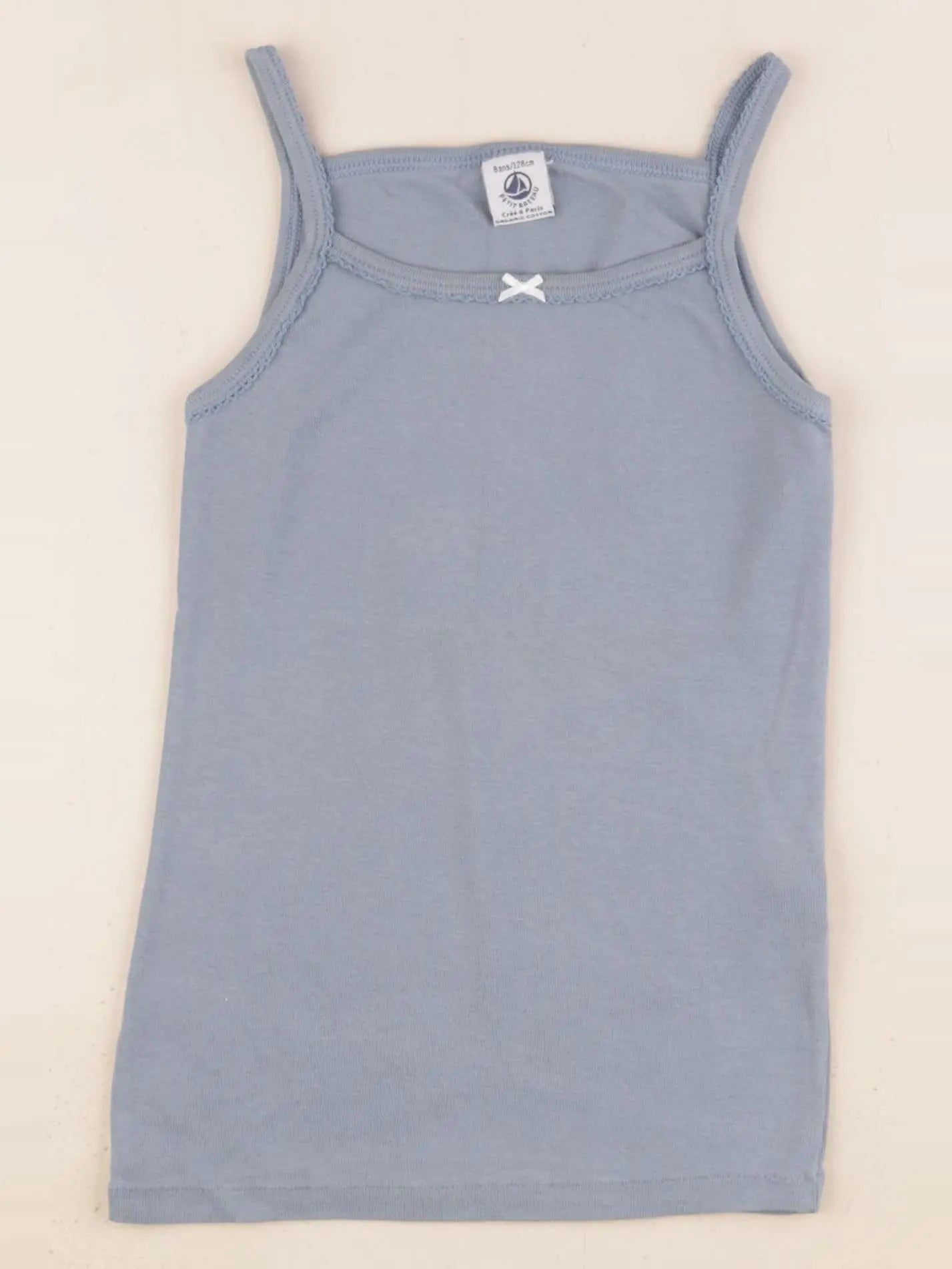 Petit Bateau - maillot de corps bleu - 8 ans