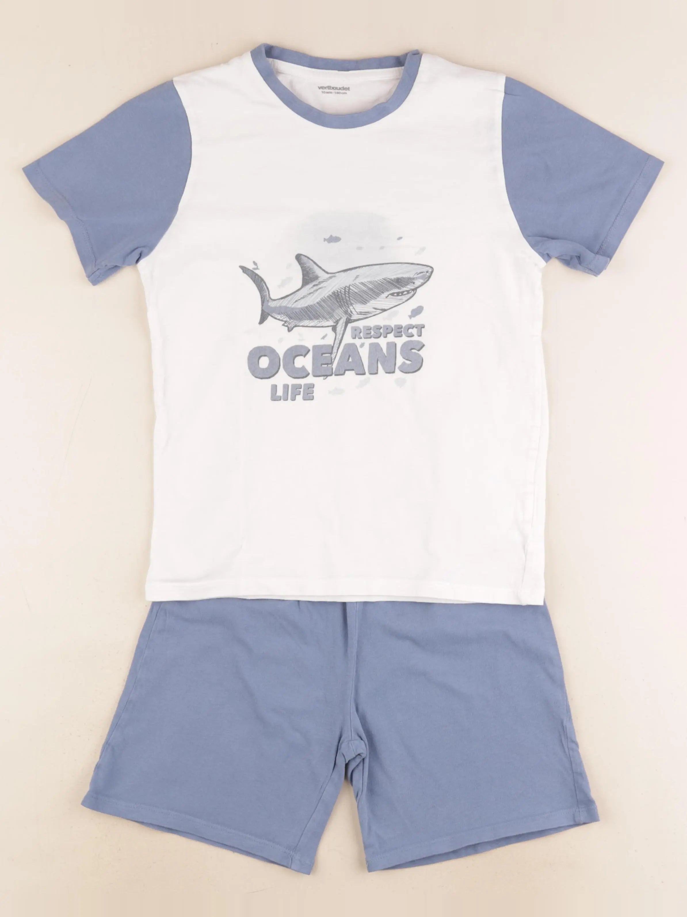 Vertbaudet - pyjama coton bleu - 10 ans