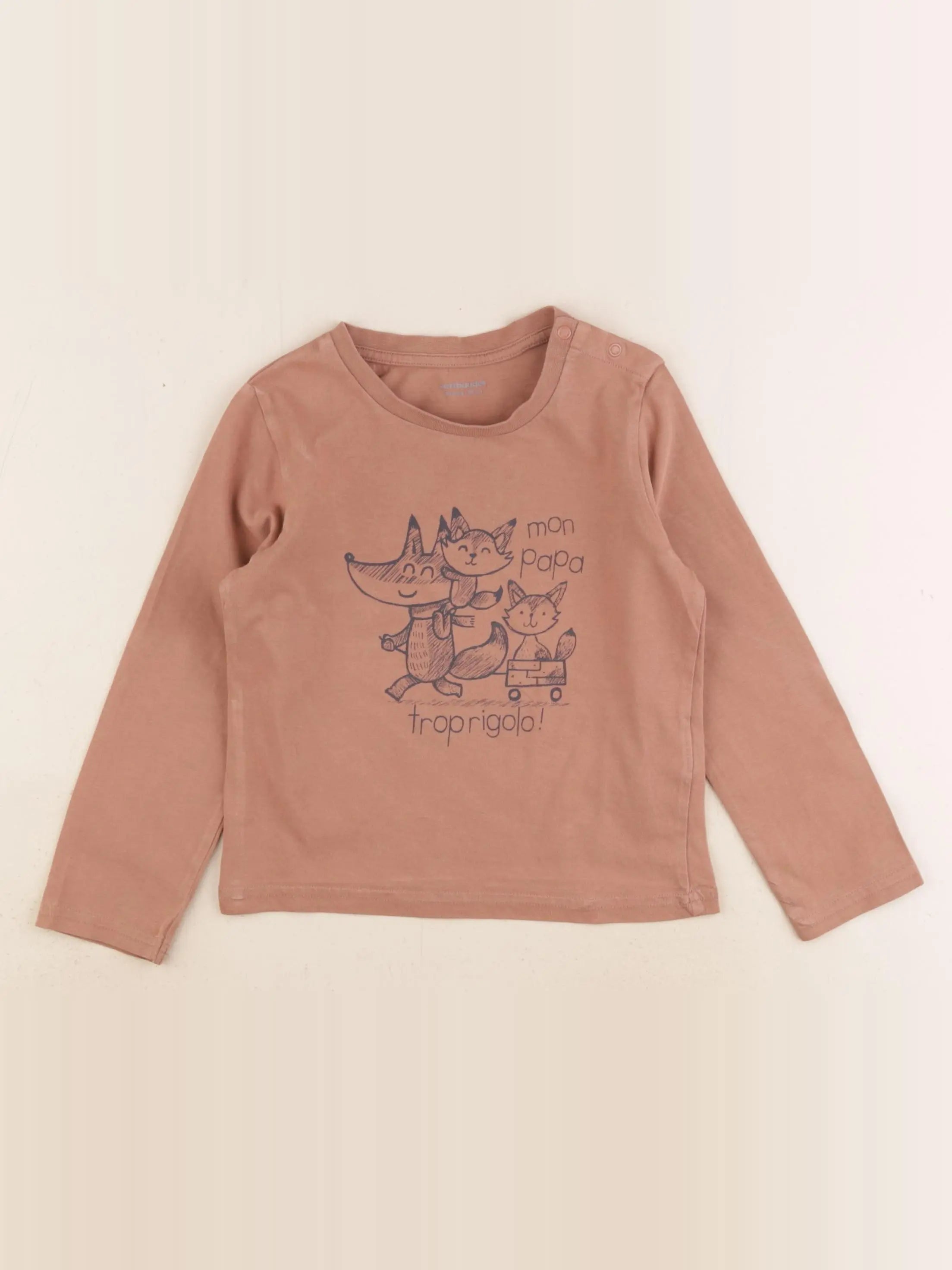 Vertbaudet - tee-shirt marron - 36 mois