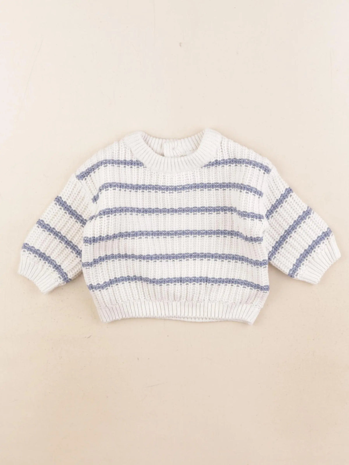 Vertbaudet - pull bleu, blanc - 3 mois