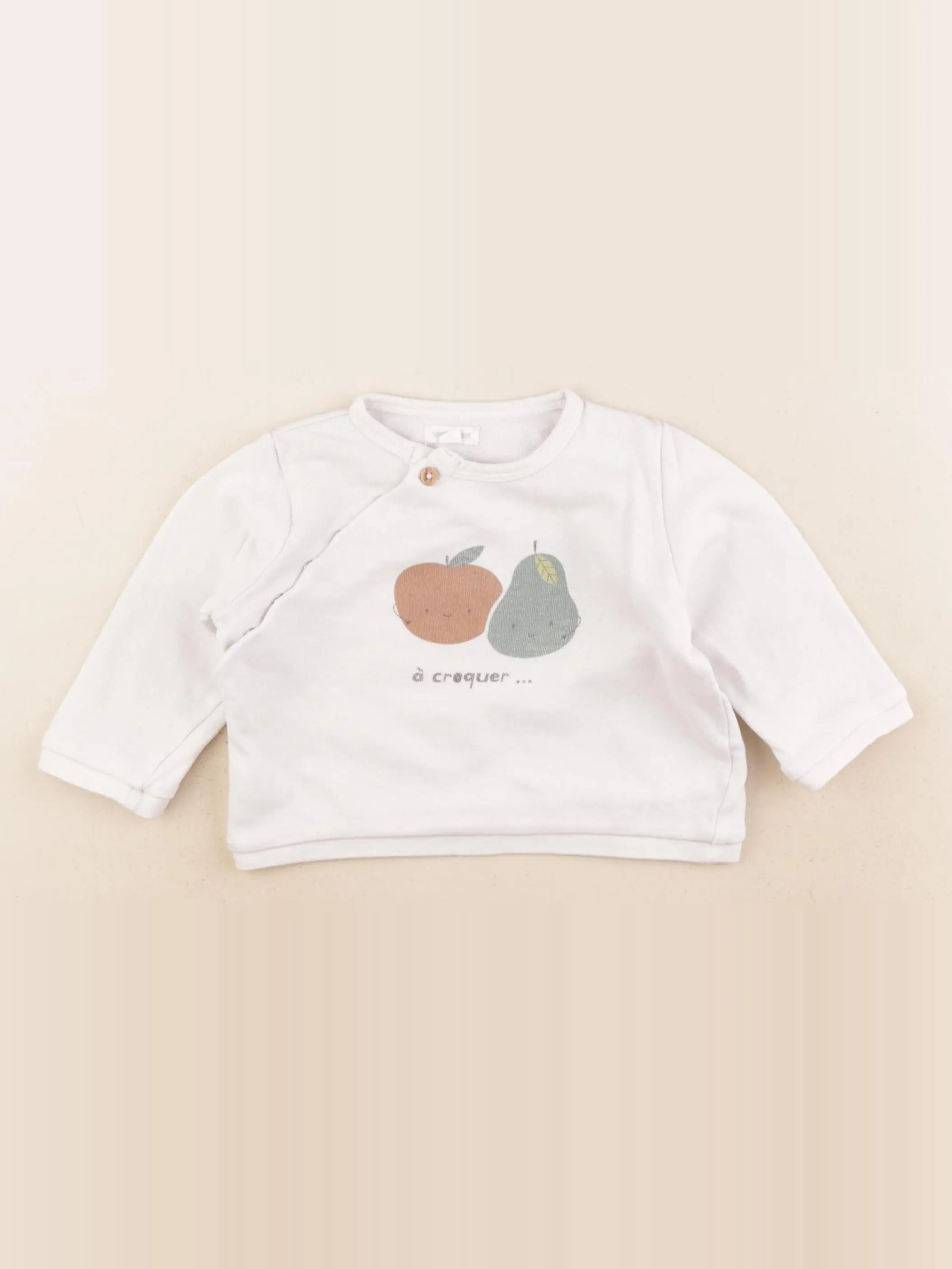 Vertbaudet - sweat blanc - 18 mois