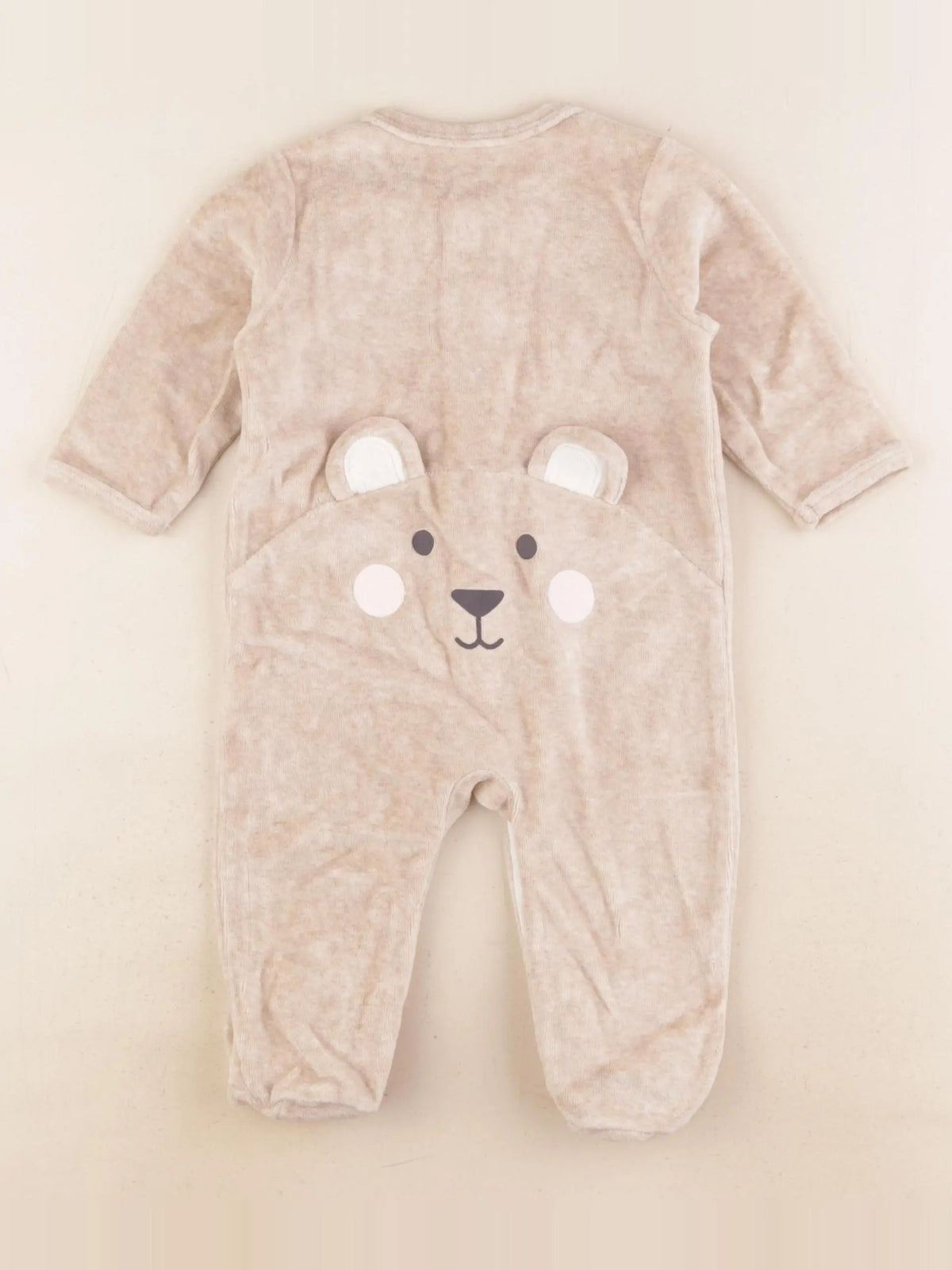 Vertbaudet - pyjama velours marron - 6 mois