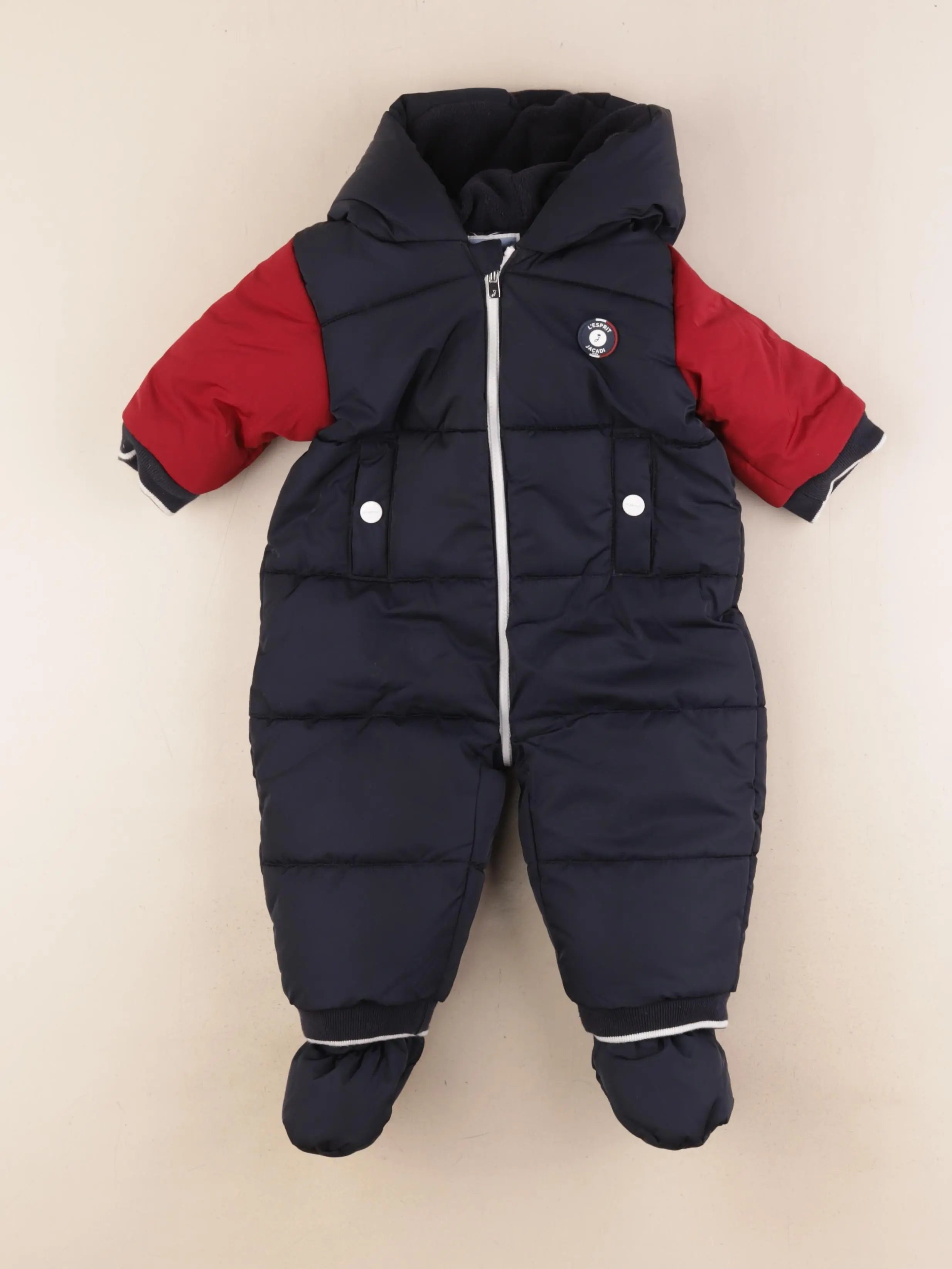 Jacadi - combi-pilote bleu, rouge - 6 mois