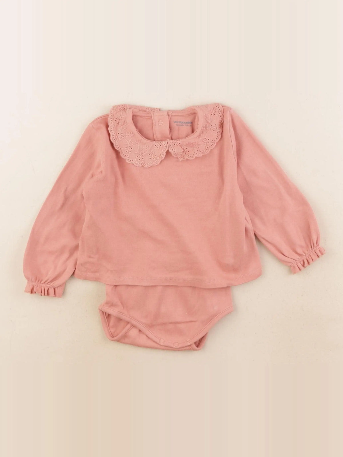 Vertbaudet - body tee-shirt rose - 12 mois