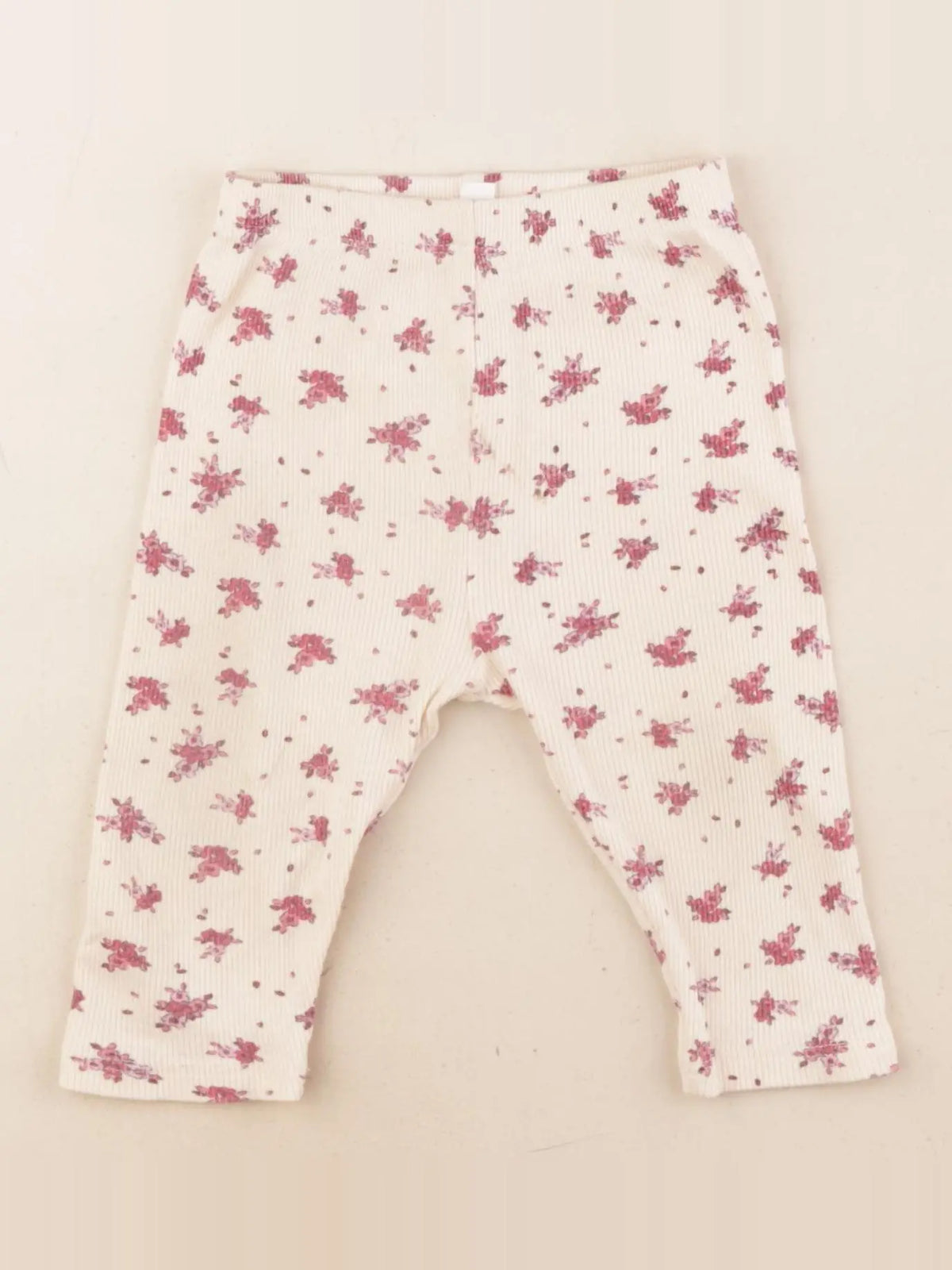 Vertbaudet - legging beige, rose - 9 mois
