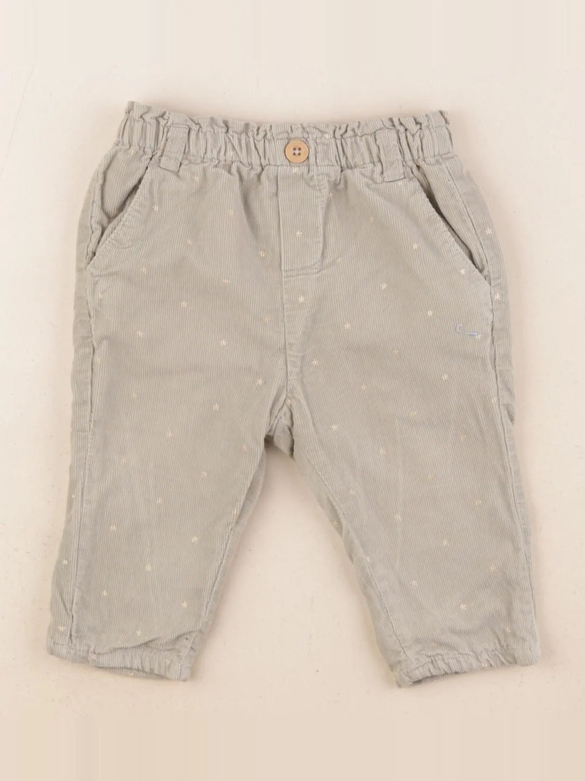 Vertbaudet - pantalon vert, or - 9 mois