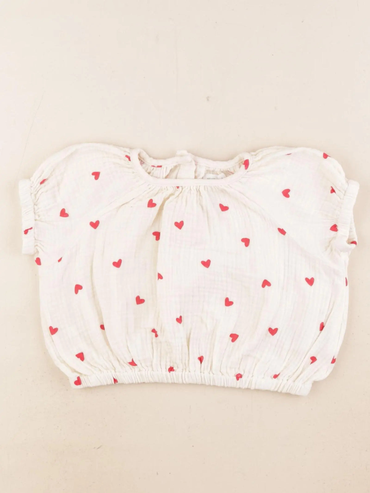 Vertbaudet - blouse beige, rouge - 12 mois
