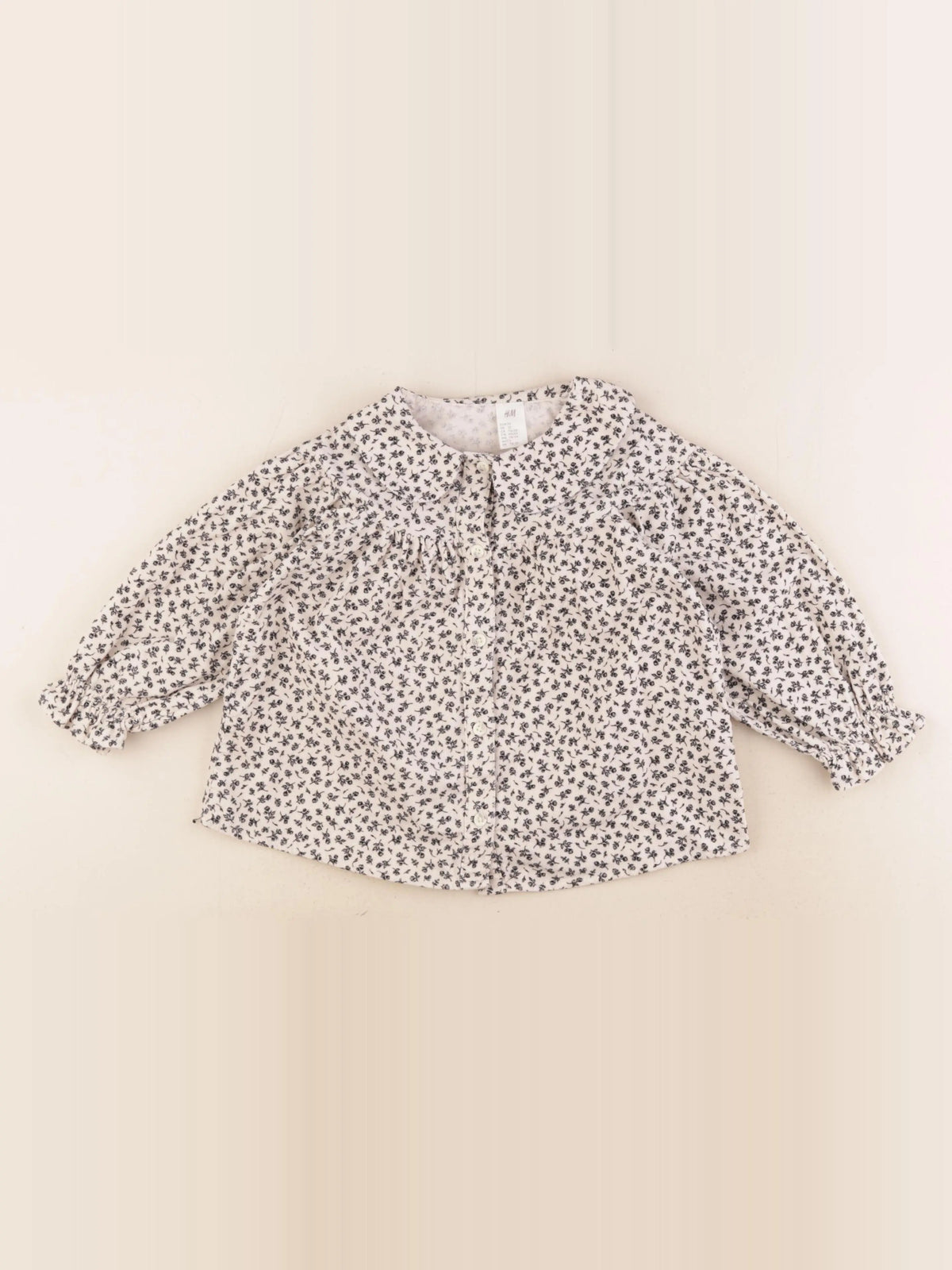 H&M - blouse beige, noir - 18/24 mois