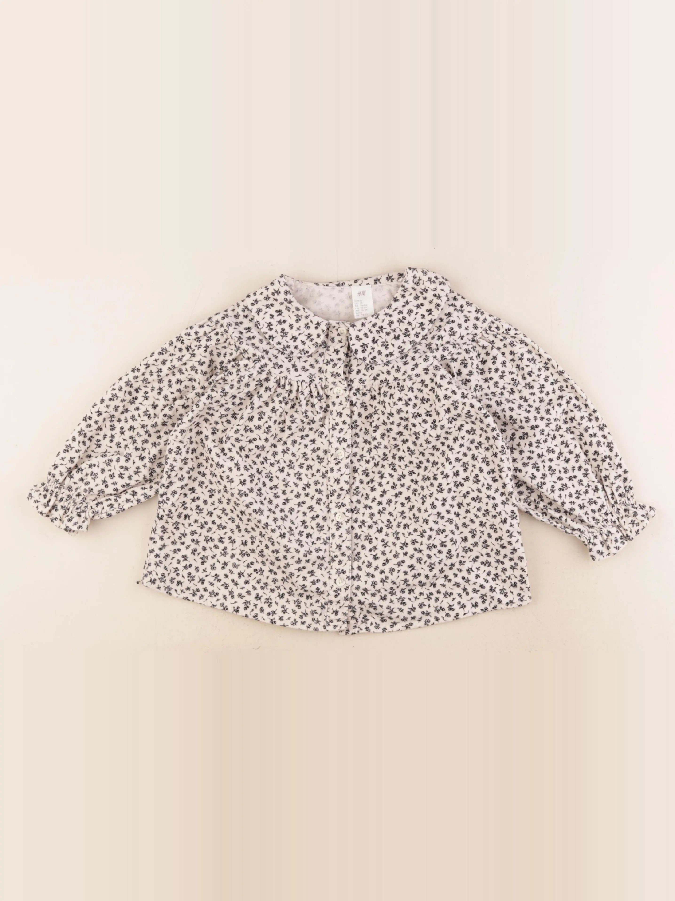 H&M - blouse beige, noir - 18/24 mois