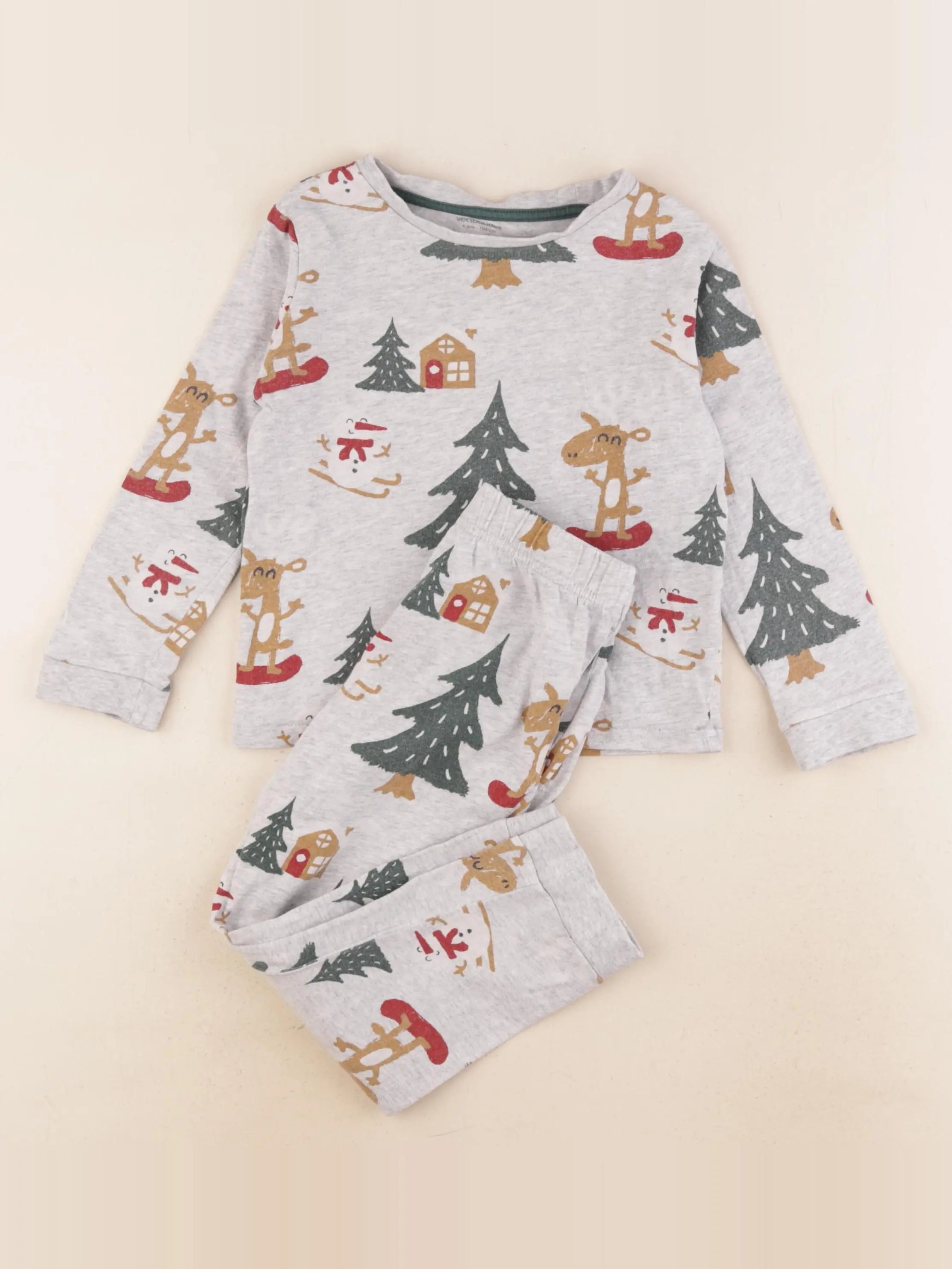 Vertbaudet - pyjama coton gris - 4 ans