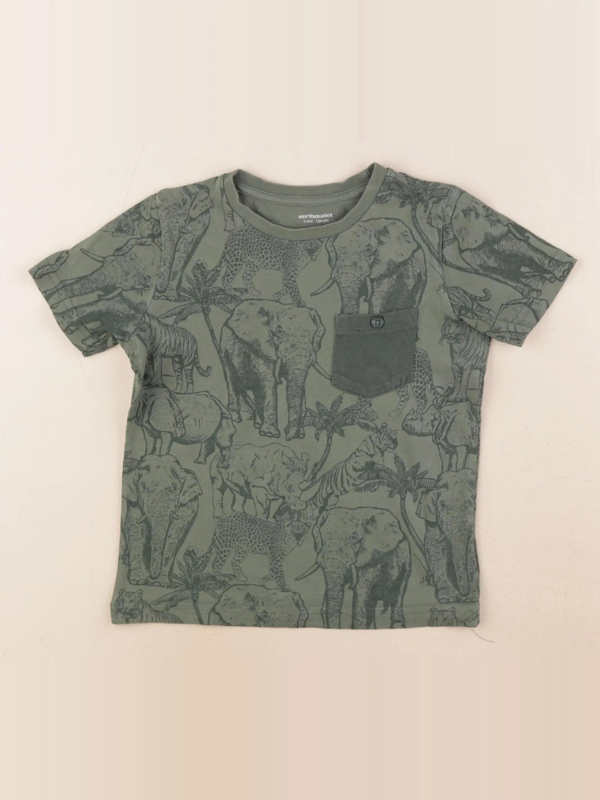 Vertbaudet - tee-shirt vert - 4 ans