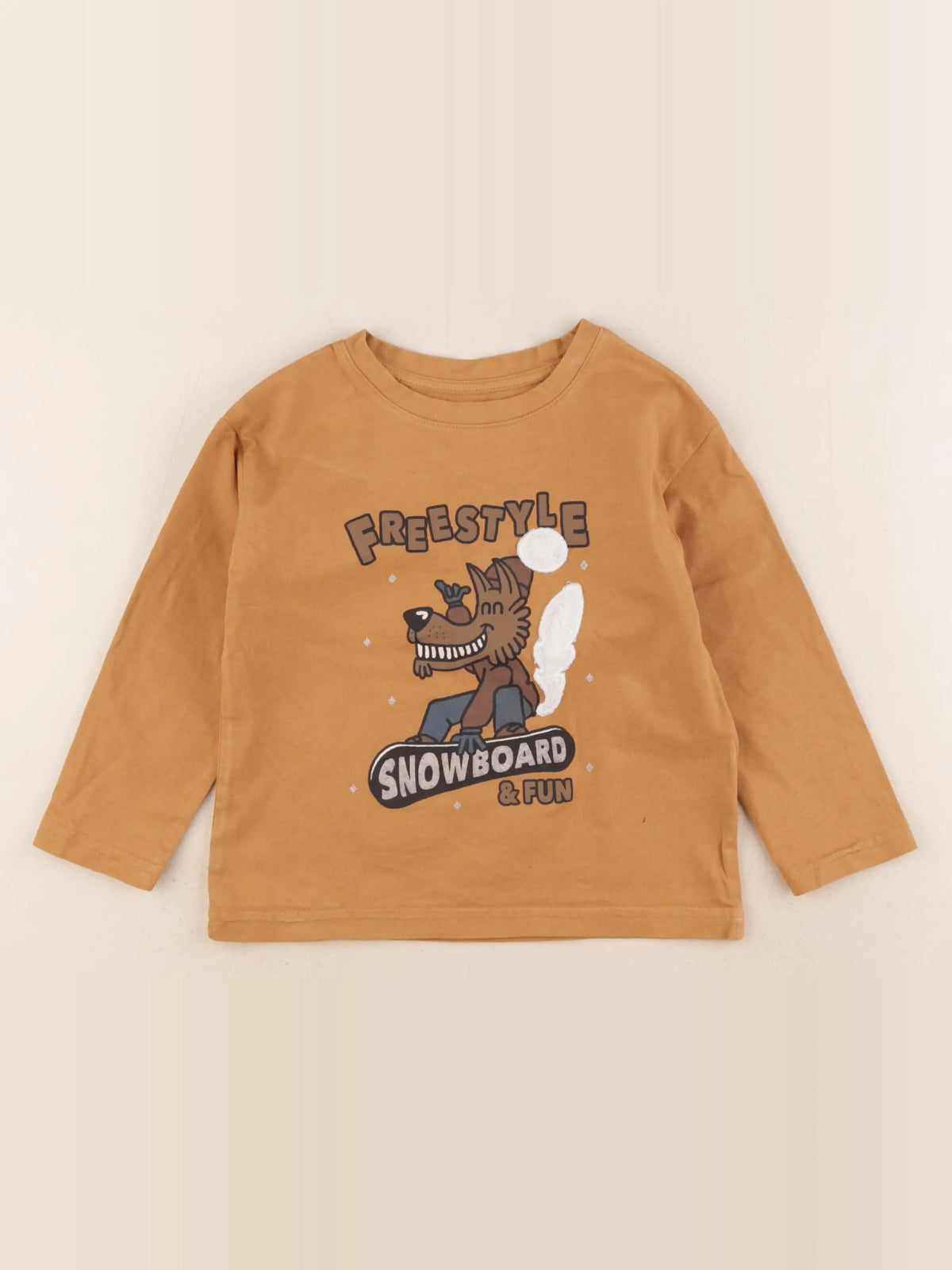 Vertbaudet - tee-shirt marron - 4 ans