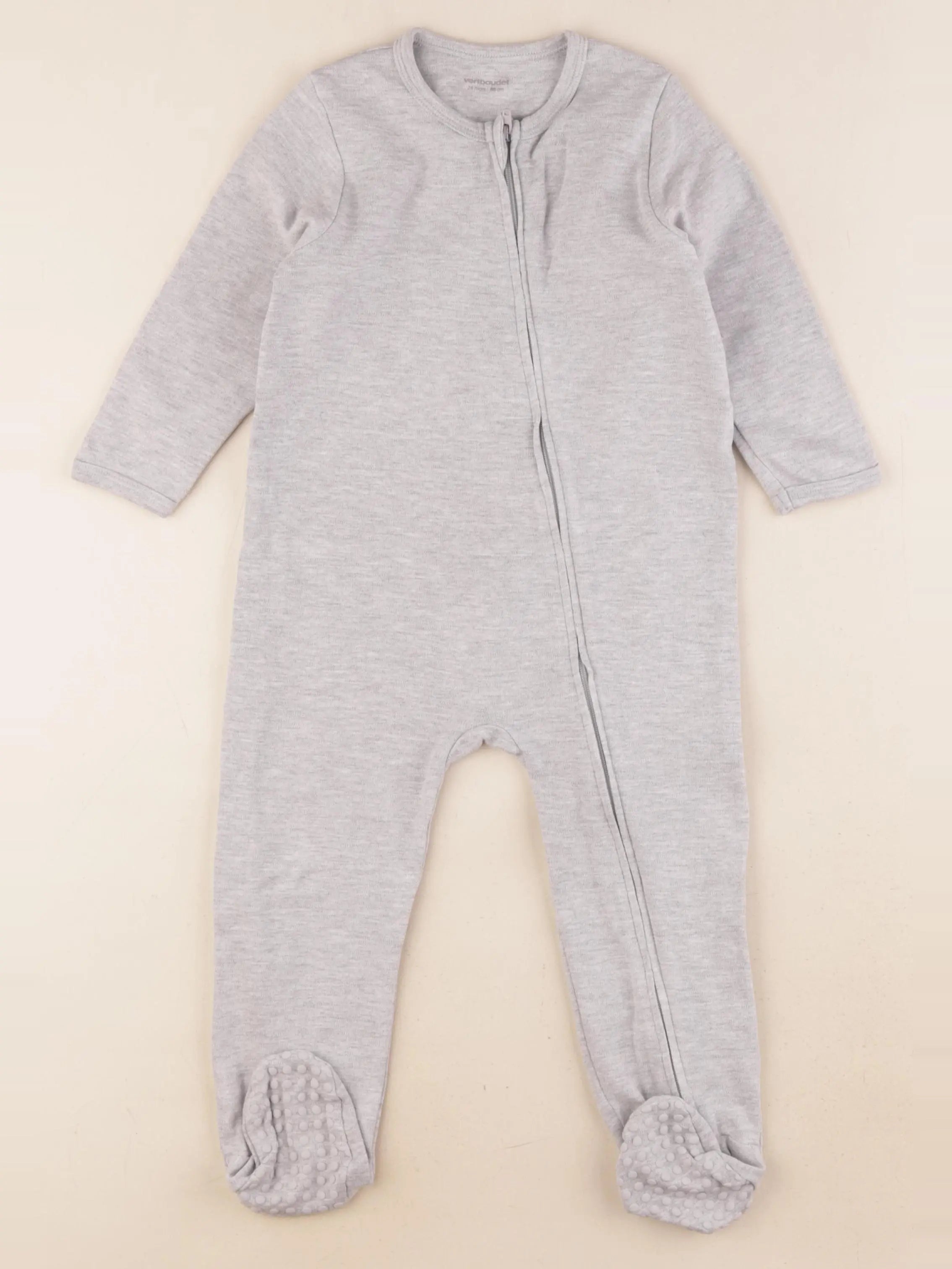 Vertbaudet - pyjama coton gris - 24 mois