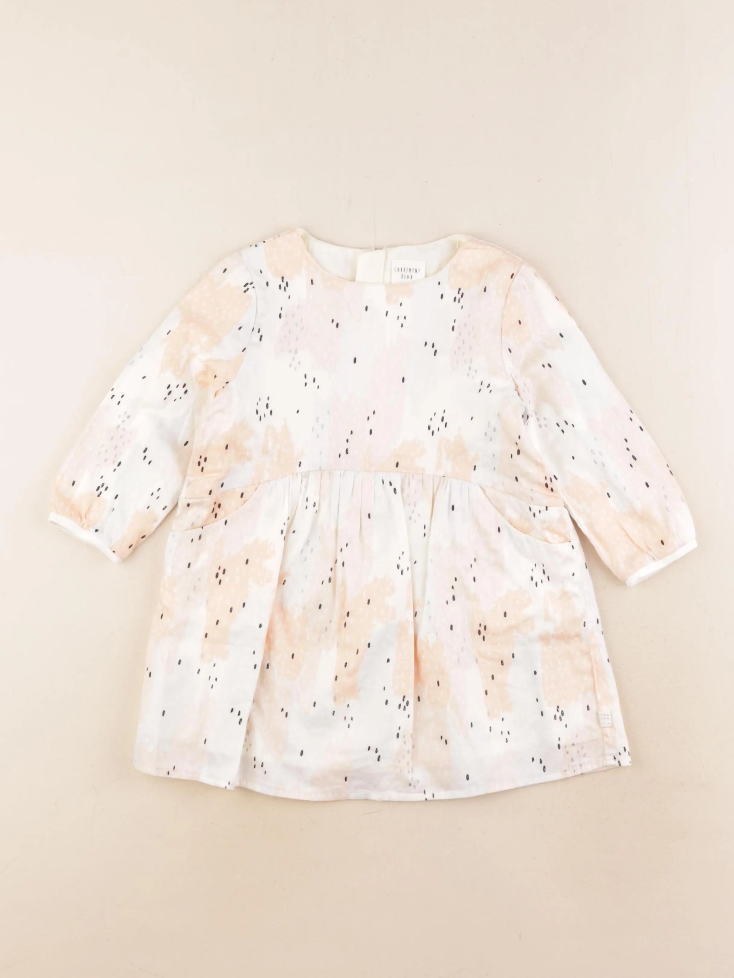 Carrément Beau - robe rose, beige - 2 ans