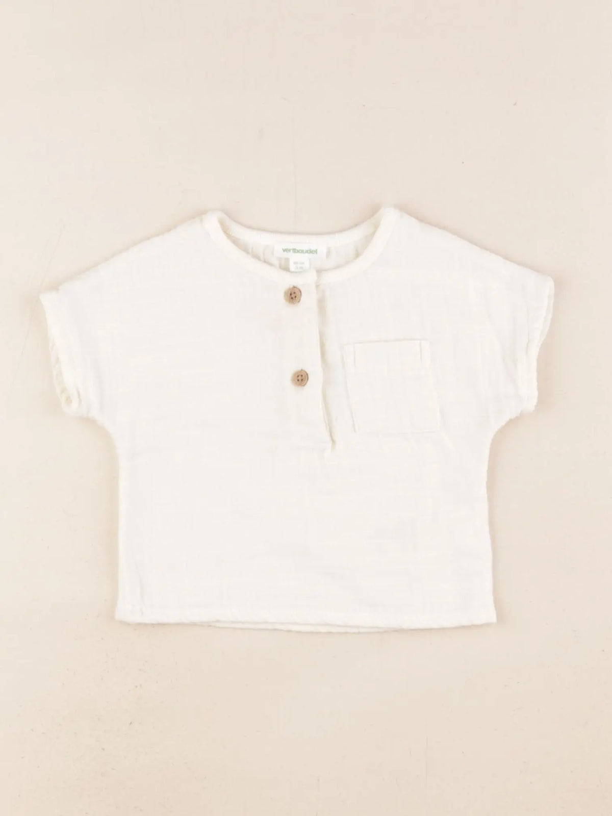 Vertbaudet - chemise beige - 3 mois