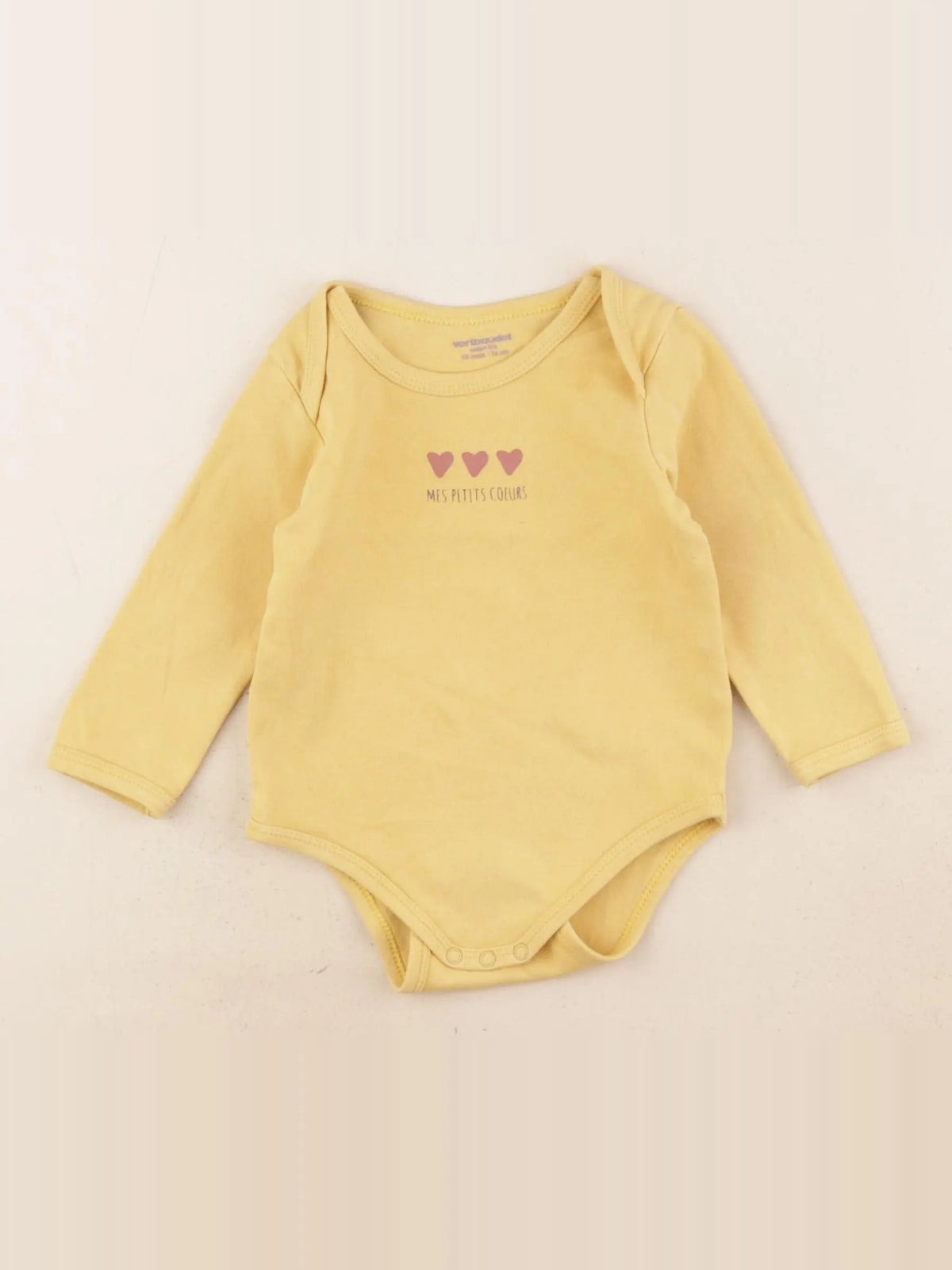 Vertbaudet - body jaune - 12 mois