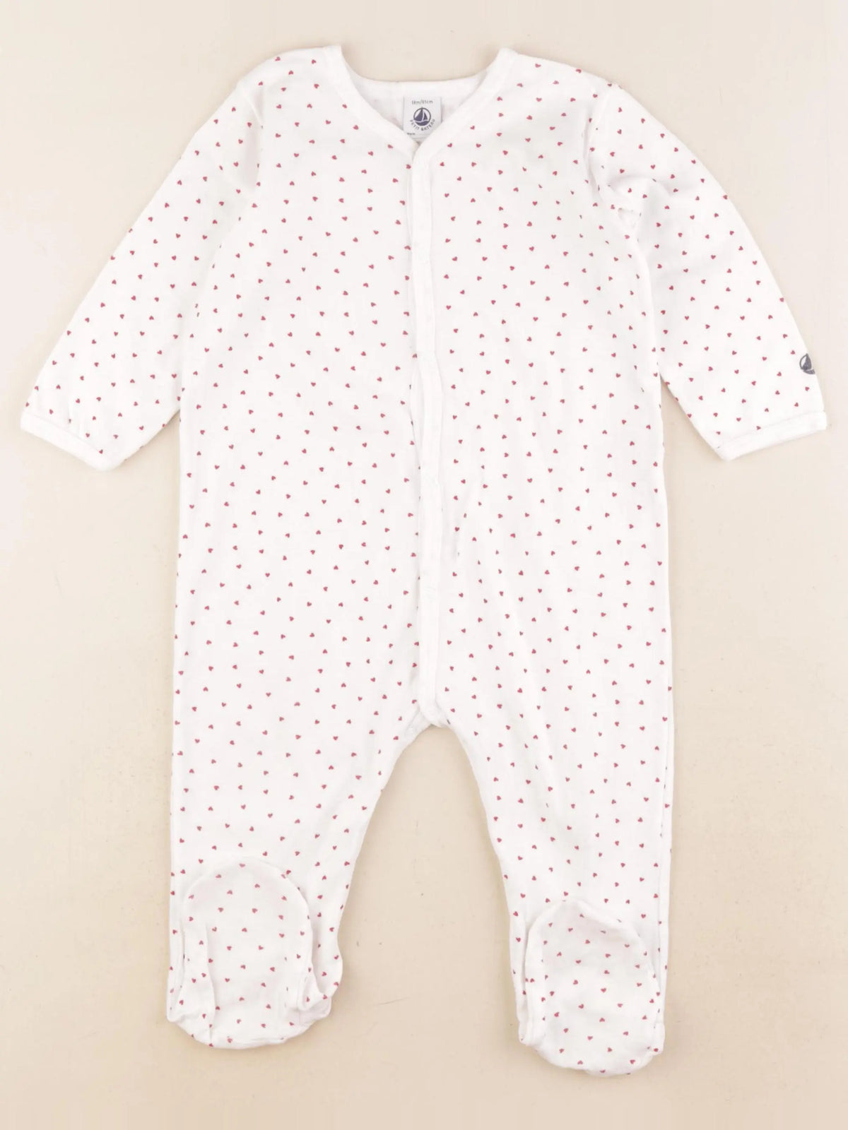 Petit Bateau - pyjama coton blanc - 18 mois