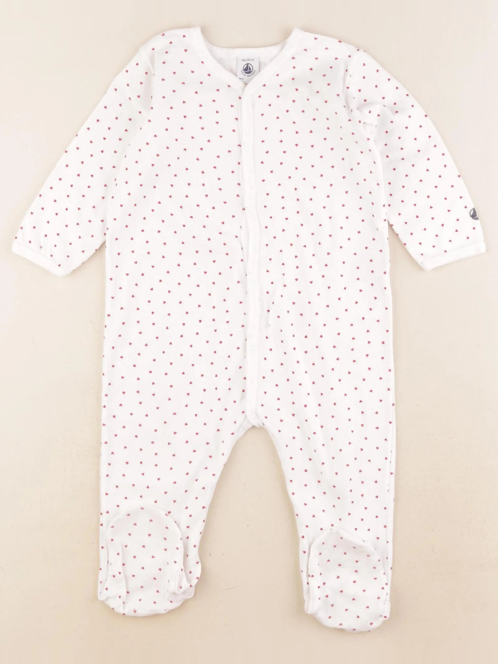 Petit Bateau - pyjama coton blanc - 18 mois