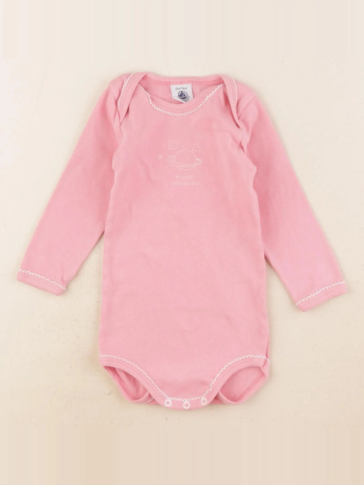 Petit Bateau - body rose - 9 mois