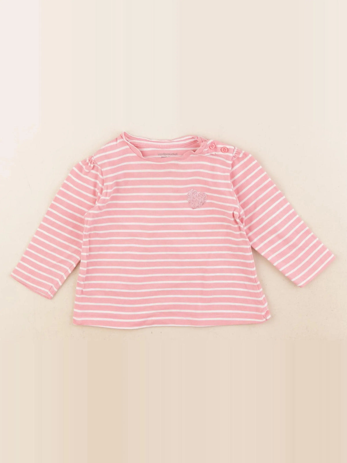 Vertbaudet - tee-shirt rose - 9 mois